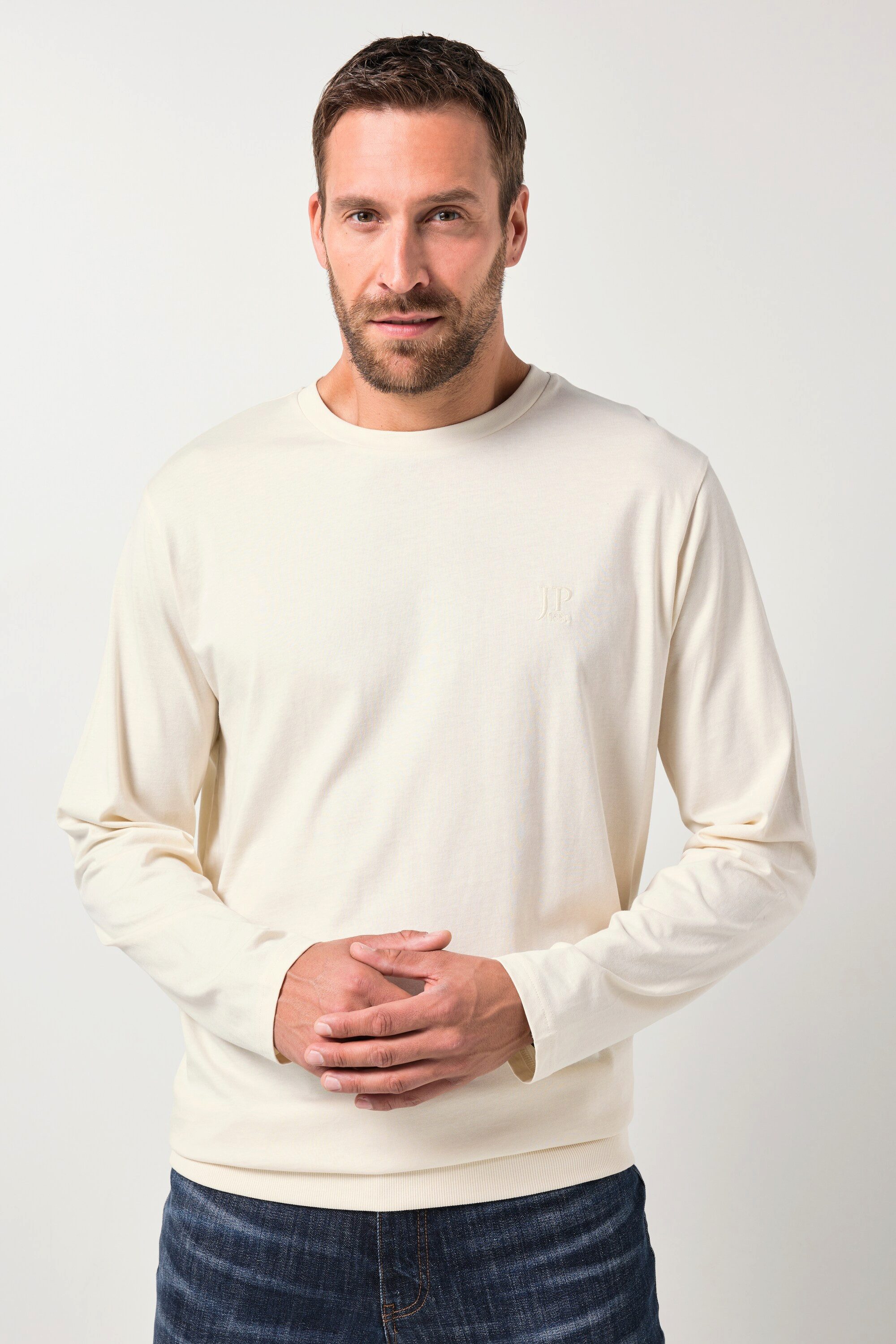 JP1880 T-Shirt JP1880 Langarmshirt Bauchfit Basic Rundhals günstig online kaufen