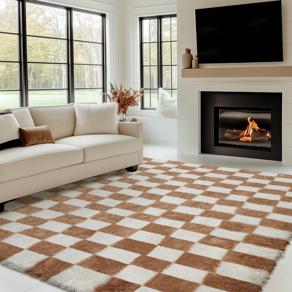 PURECOZY Hochflor-Teppich Mikrofaser-Teppich, Waschbar Weich & Kuschelig, rechteckig, Höhe: 40 mm, geeignet für verschiedene Innenräume, 160x230 cm