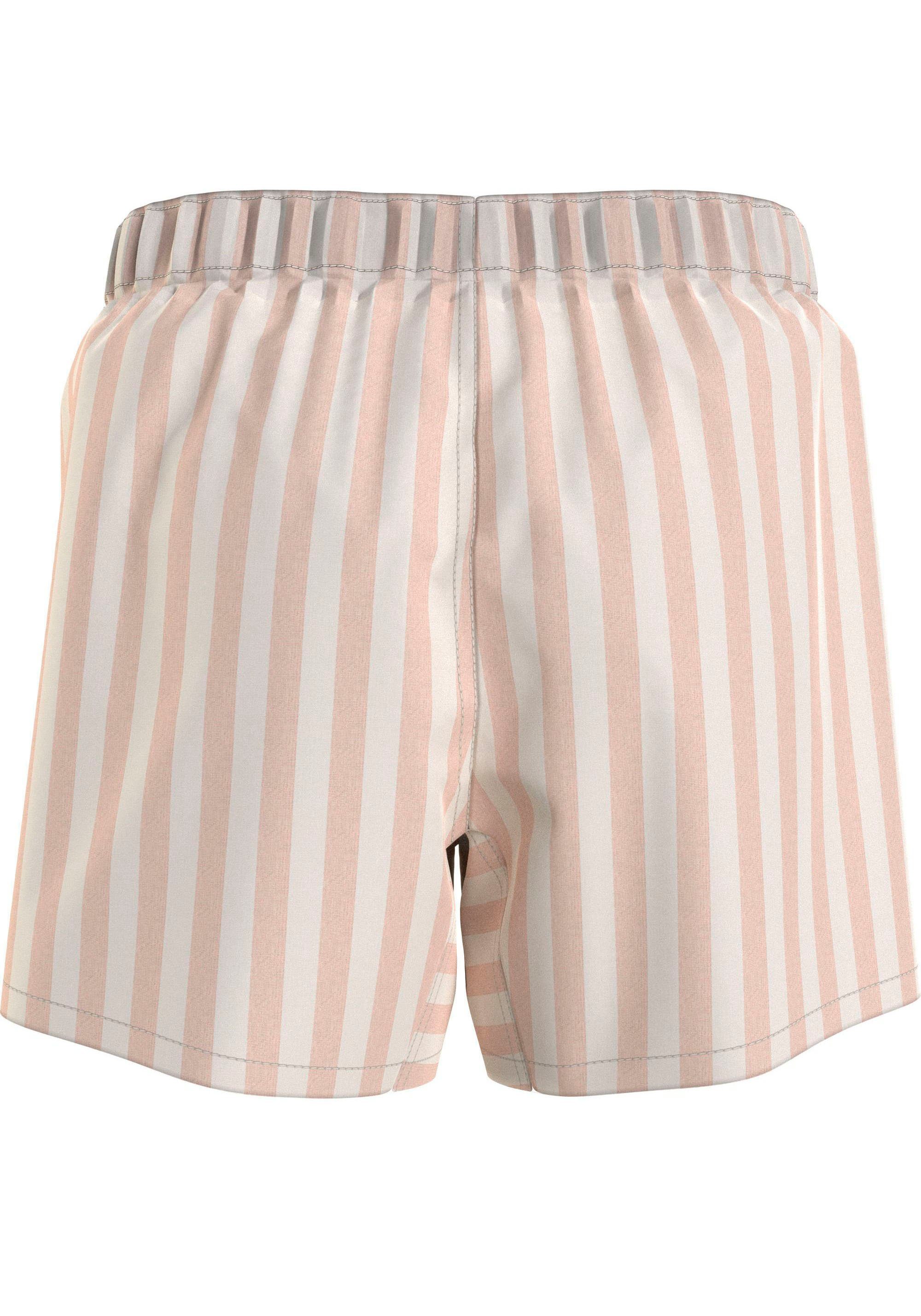 Calvin Klein Underwear SLIM Markenlabel BOXER auf mit Pyjamashorts dem Bund beige
