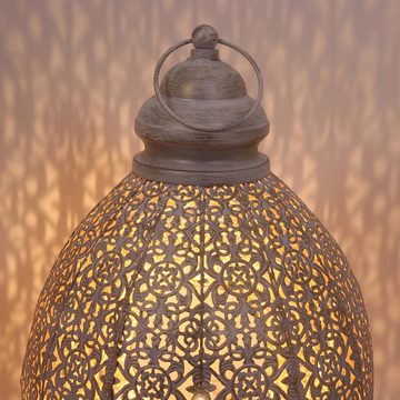 Casa Moro Kerzenlaterne Orientalisches Windlicht Omnia L Höhe 45cm in Shabby Chic Weiß Gold (Kerzenhalter hängend & stehend, Marokkanische Eid Laterne), Große Ramadan Tischlaterne für Weihnachten, IRL2020
