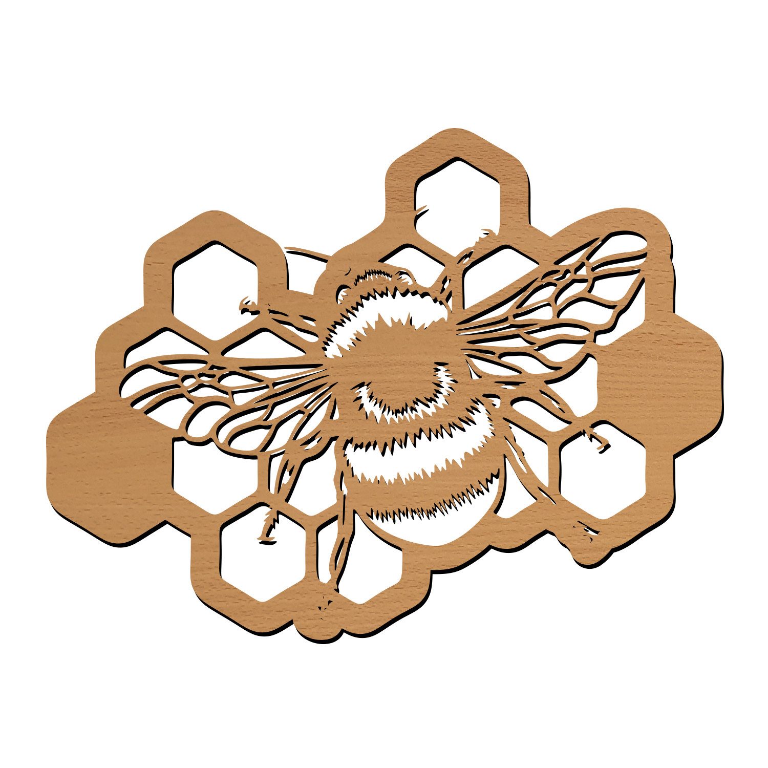 Namofactur LED Wandleuchte Biene Deko Wanddeko Dekoration - MDF Holz Batteriebetrieb, LED fest integriert, Warmweiß