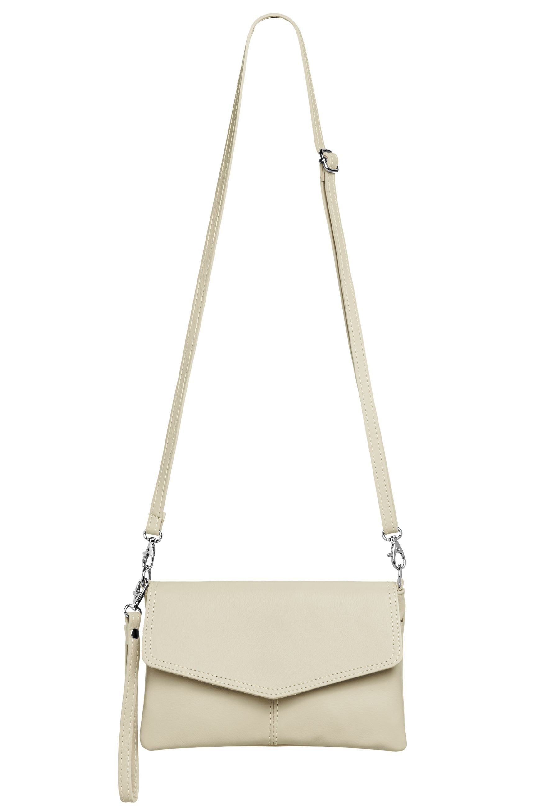 Caspar Clutch Abendtasche Leder Damen Umhängetasche - PREMIUM LINE - Modell No.322, aus 100% gewaschenem Echtleder aus Italien - samtig weich & nachhaltig