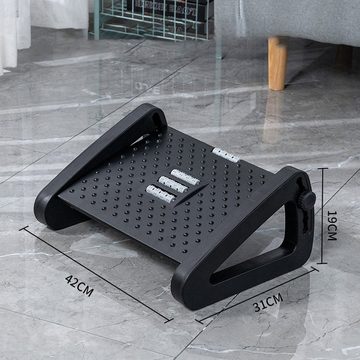 yozhiqu Fußstütze Verstellbare Fußstütze unter dem Tisch, ergonomisches Design, Mit Massagepunkten und Rollen, ideal für zu Hause und im Büro