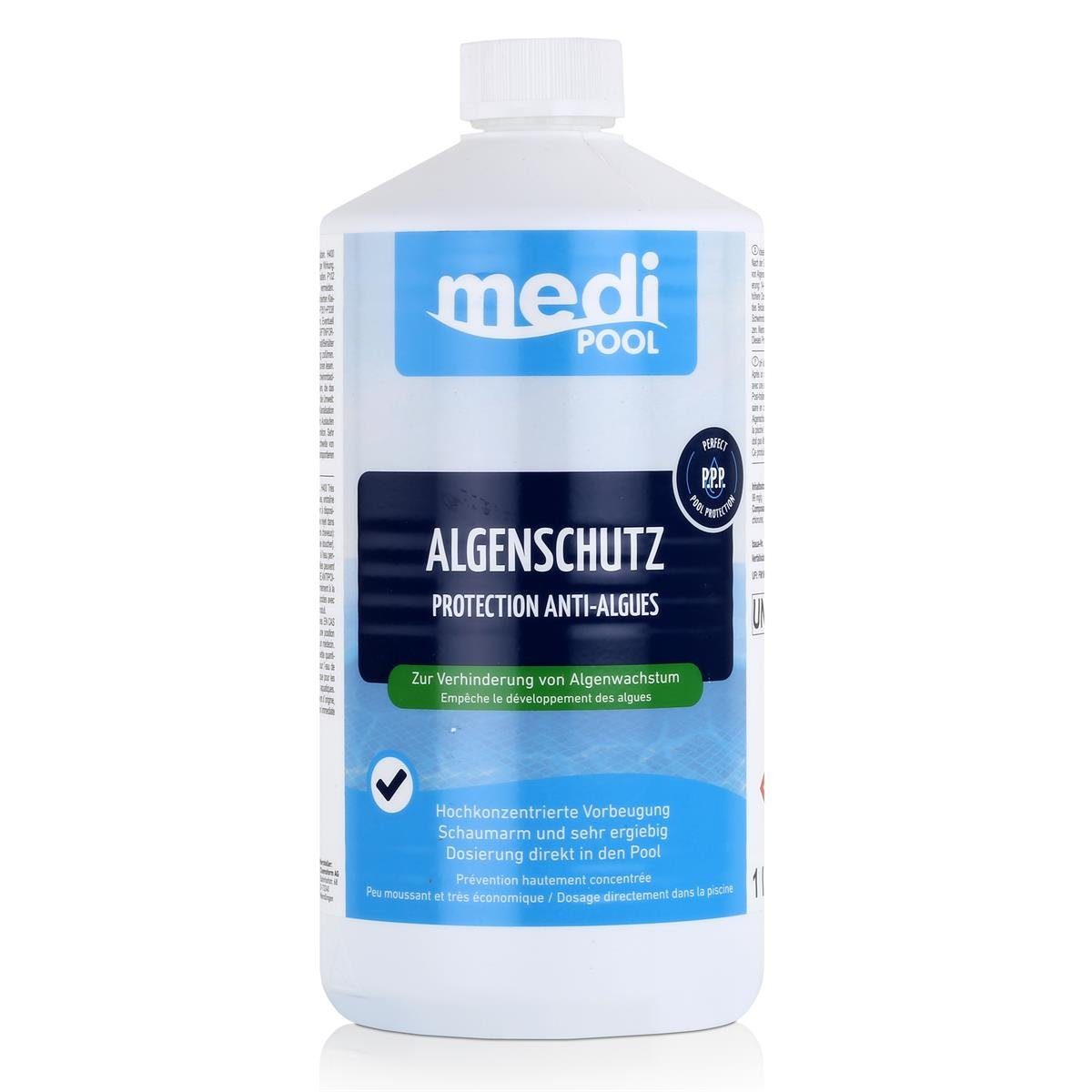 mediPOOL Poolpflege mediPOOL Algenschutz 1L - Verhinderung von Algenwachstum (1er Pack)