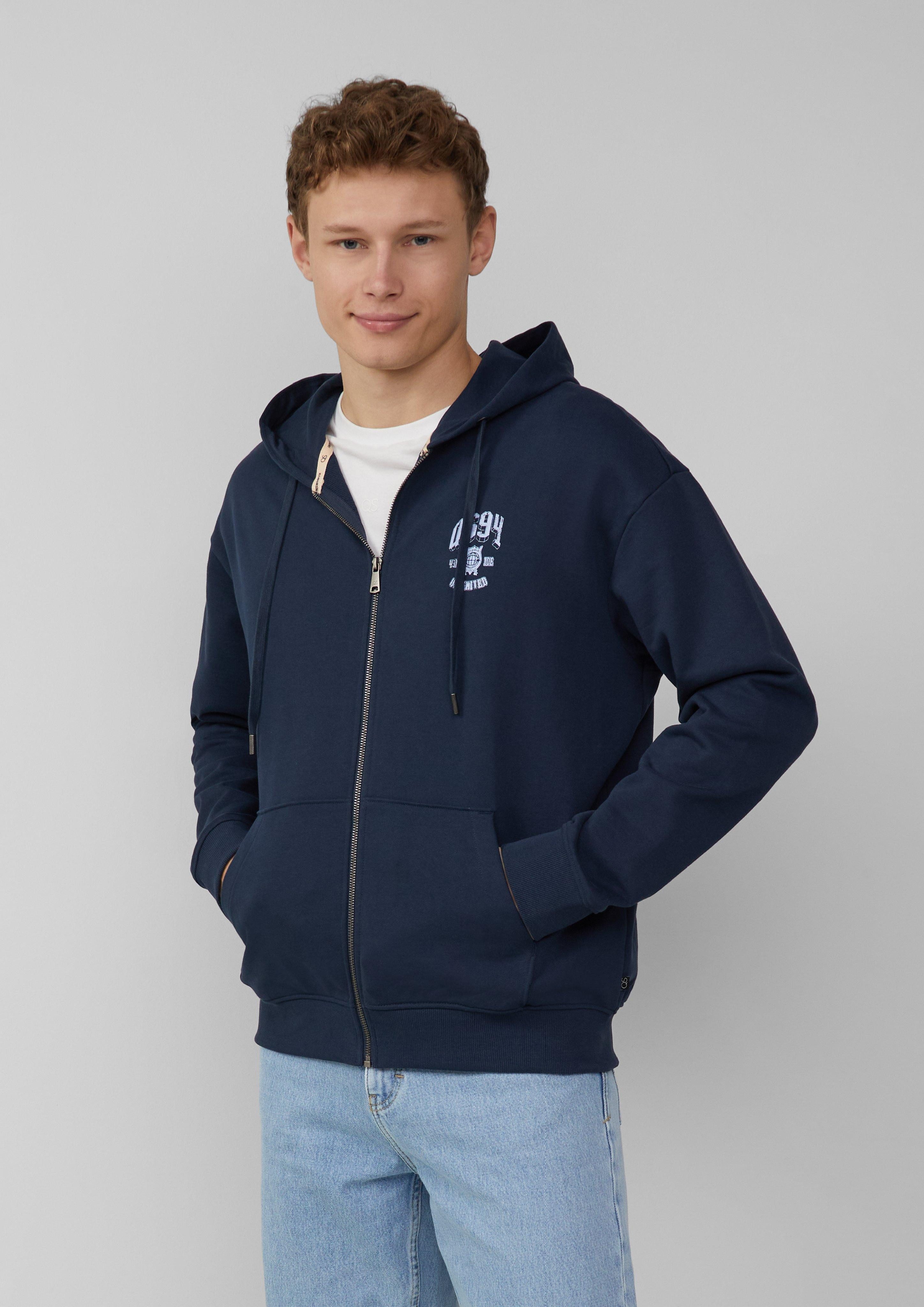 QS Outdoorjacke Hoodie-Sweatshirtjacke mit Frontprint Artwork günstig online kaufen