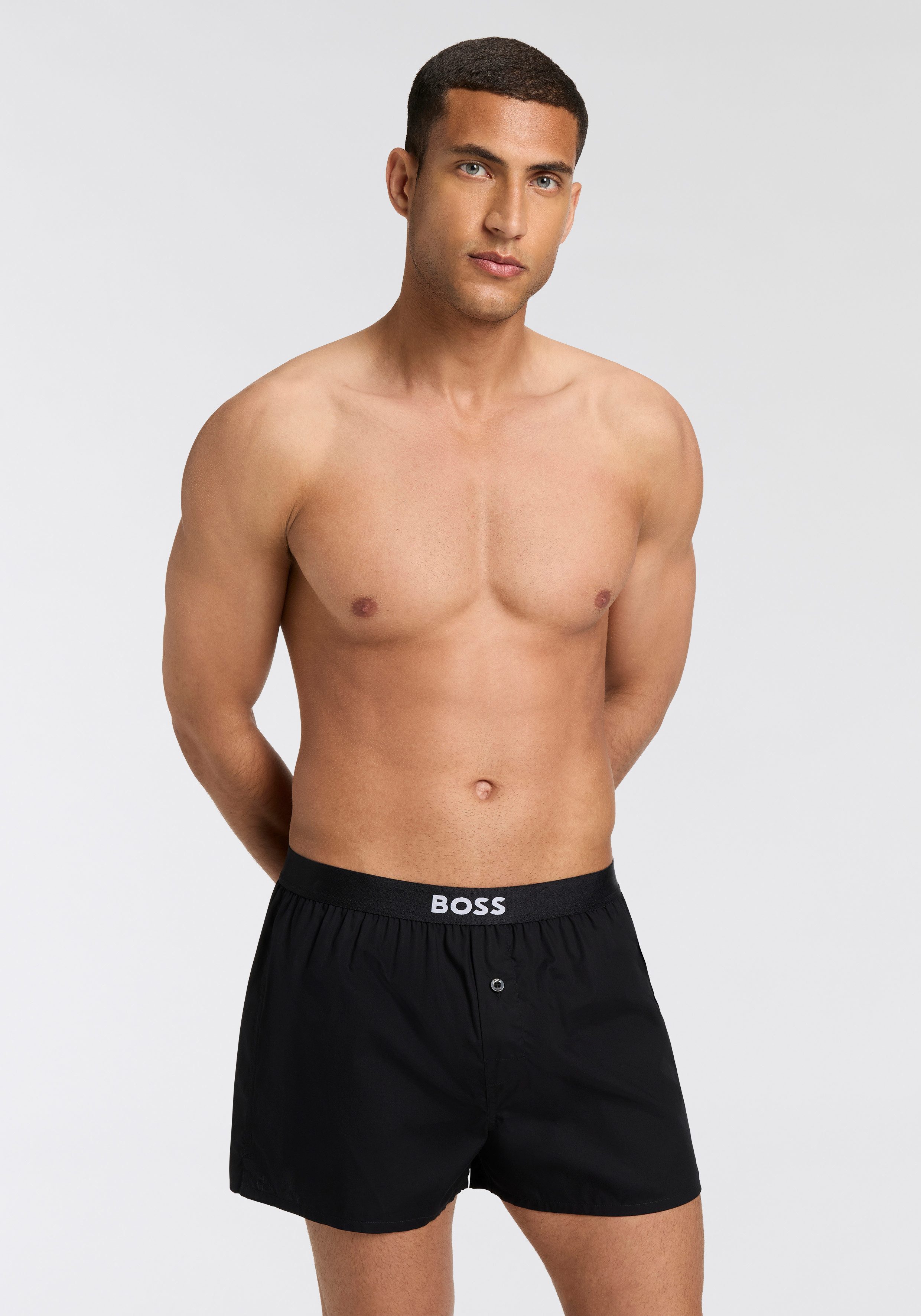 BOSS Pyjamashorts 2P Boxer Shorts EW (Packung, 2-tlg., 2er) mit Logobund günstig online kaufen
