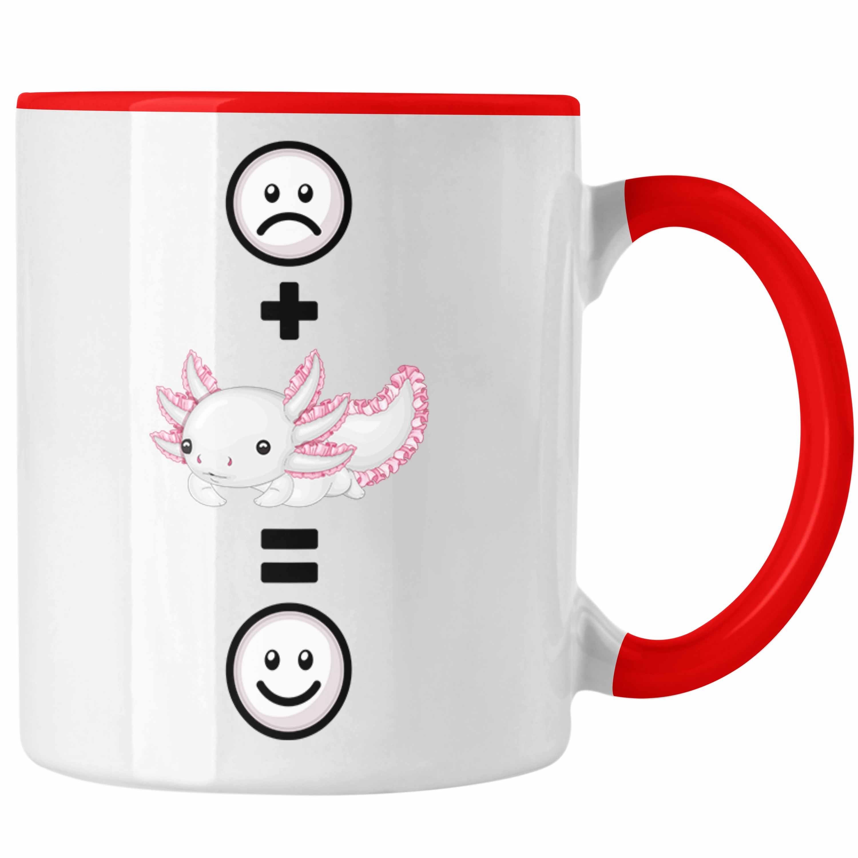 Trendation Tasse Axolotl Tasse Geschenk für Axolotl Schwanzlurch-Fans Lustige Geschenki Rot