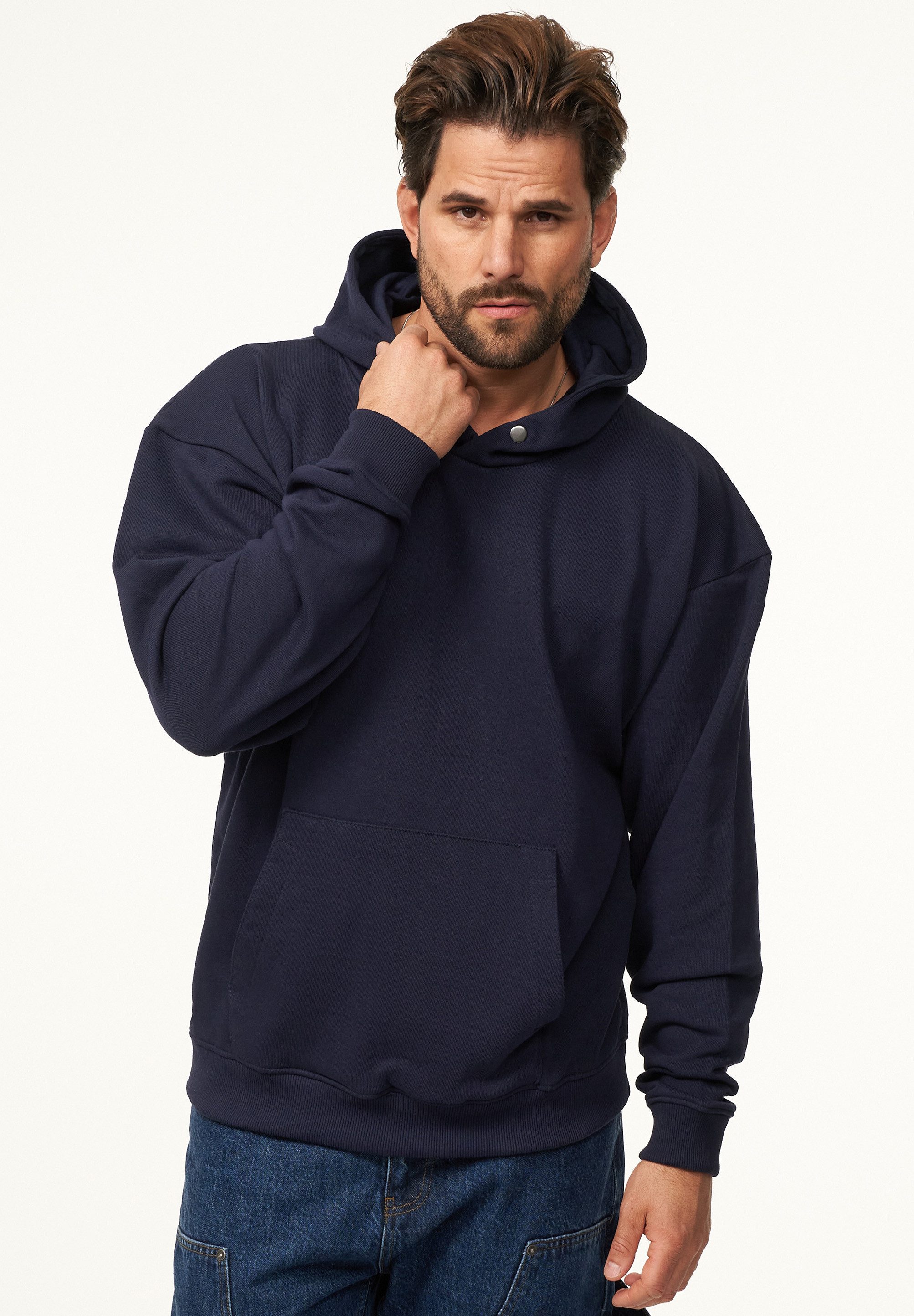 SOULSTAR Hoodie S2OSAN Herren Oversize Kapuzenpullover mit Button Pullover günstig online kaufen