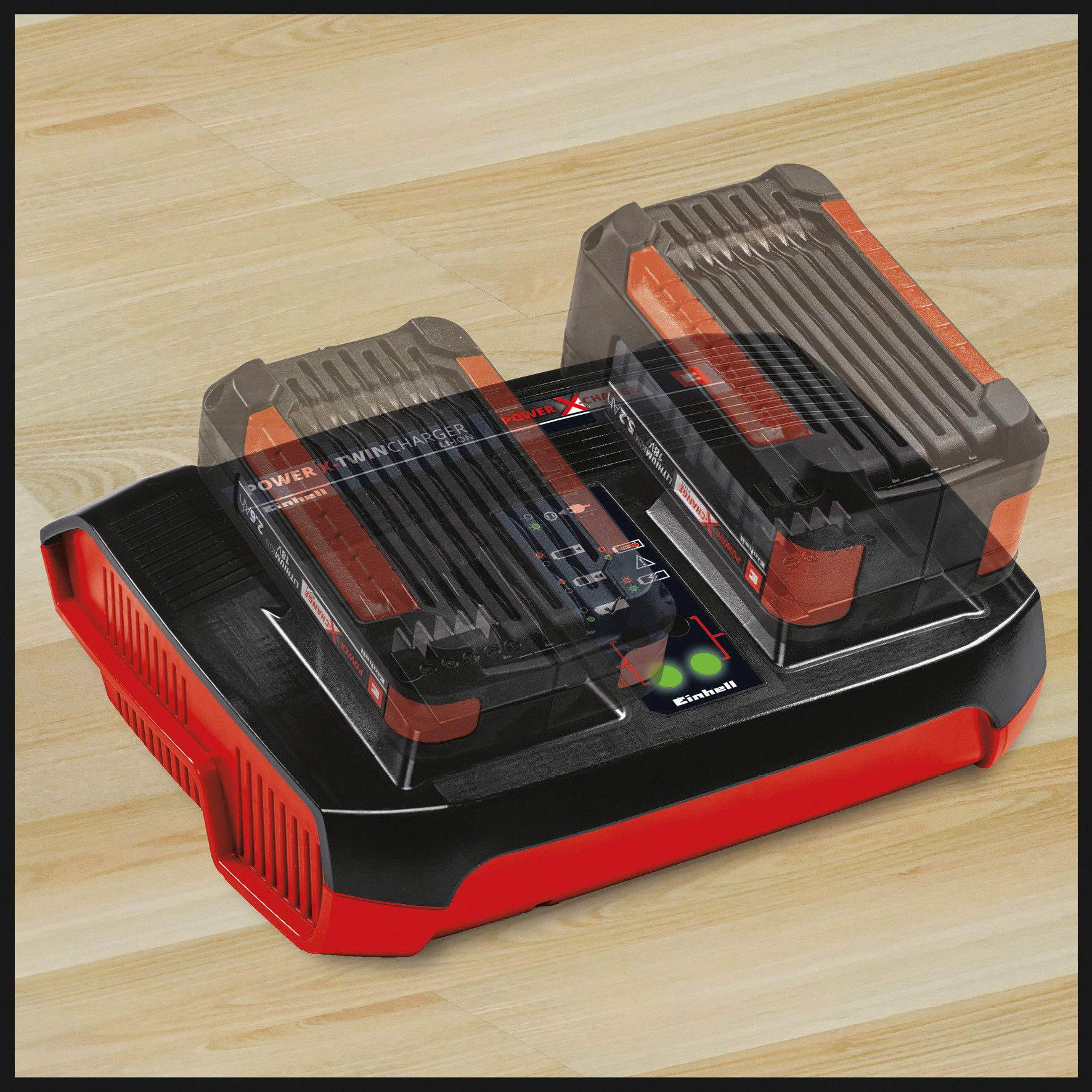 Einhell Akku-Ladestation (3000 mA, Twincharger, 3 A, Parallelladung von 2 x 18 V, 6-Stufen-Ladesystem)