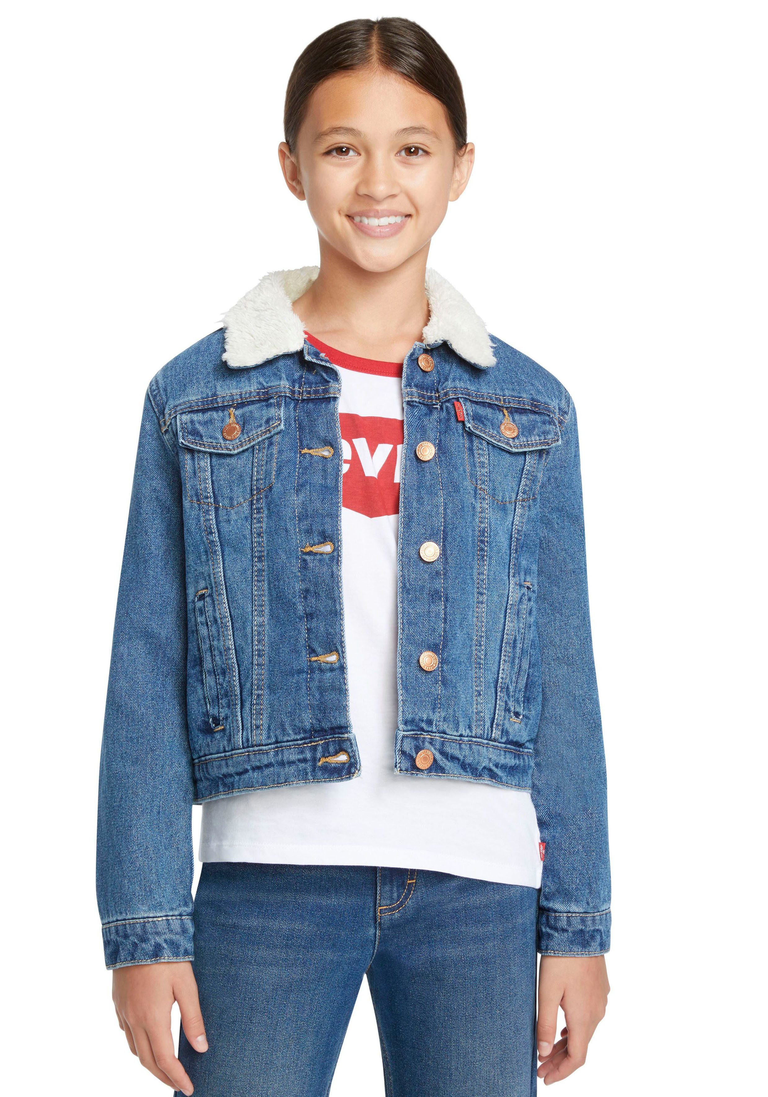 [Sonderpreis für begrenzte Menge] Levi's® Kids Jeansjacke LVG SHERPA TRUCKER JACKET for GIRLS