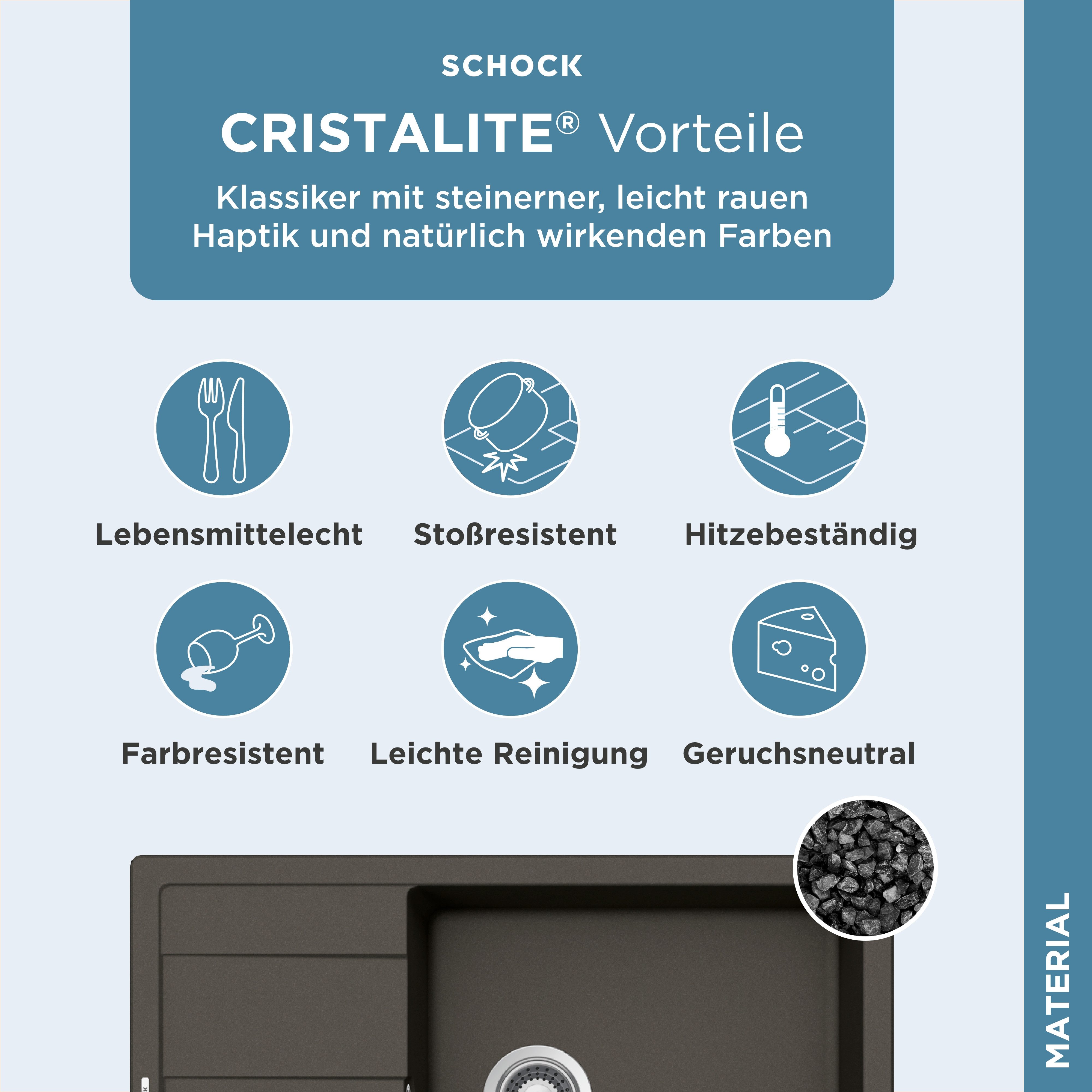 Schock Granitspüle Manhattan D-100LS, rechteckig, 78/50 cm