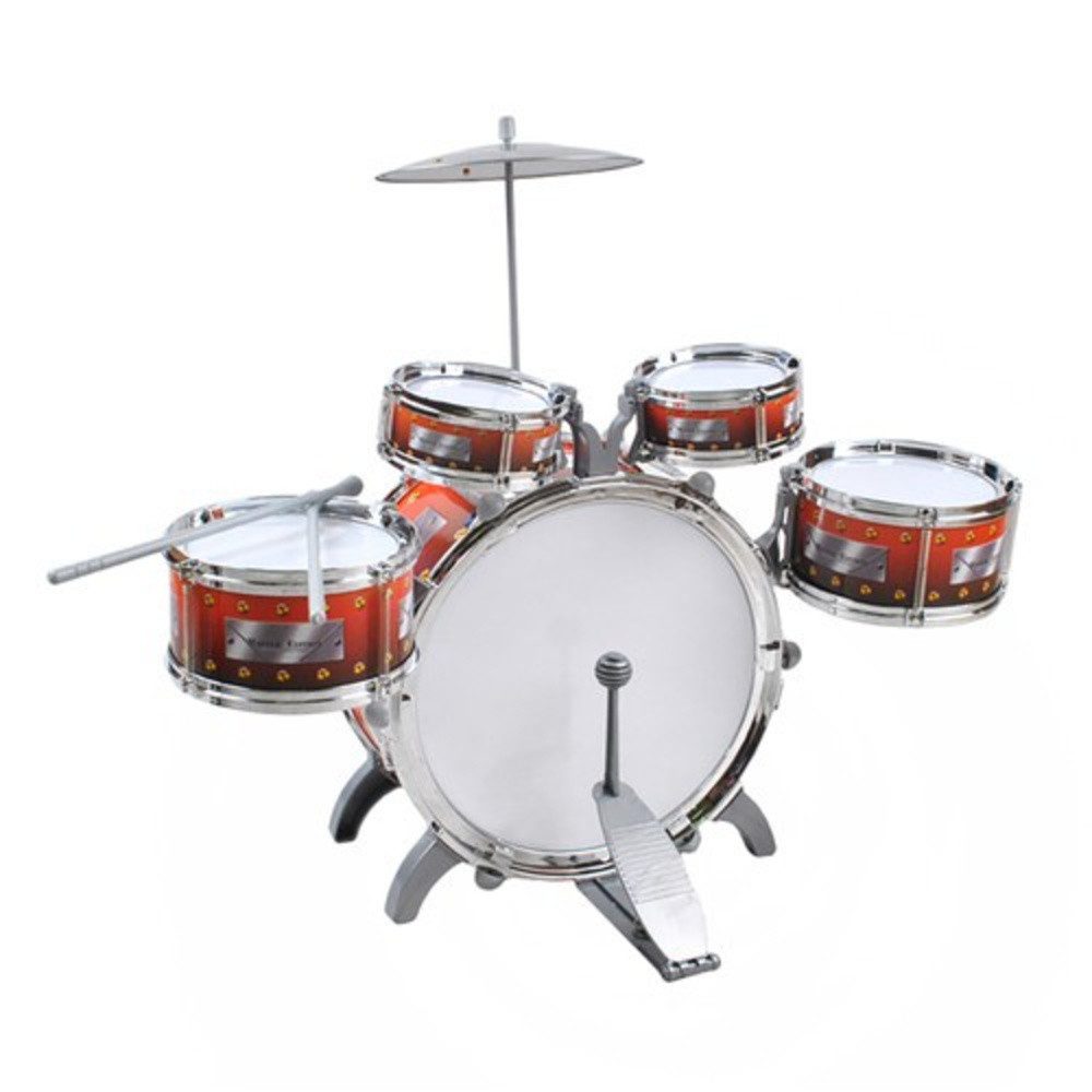 KRUZZEL Spielzeug-Musikinstrument Kindertrommel Schlagzeugset, (Spar-Set, 1 tlg., rhythmische Fähigkeiten), die lernen, ihre Bewegungen zu kontrollieren