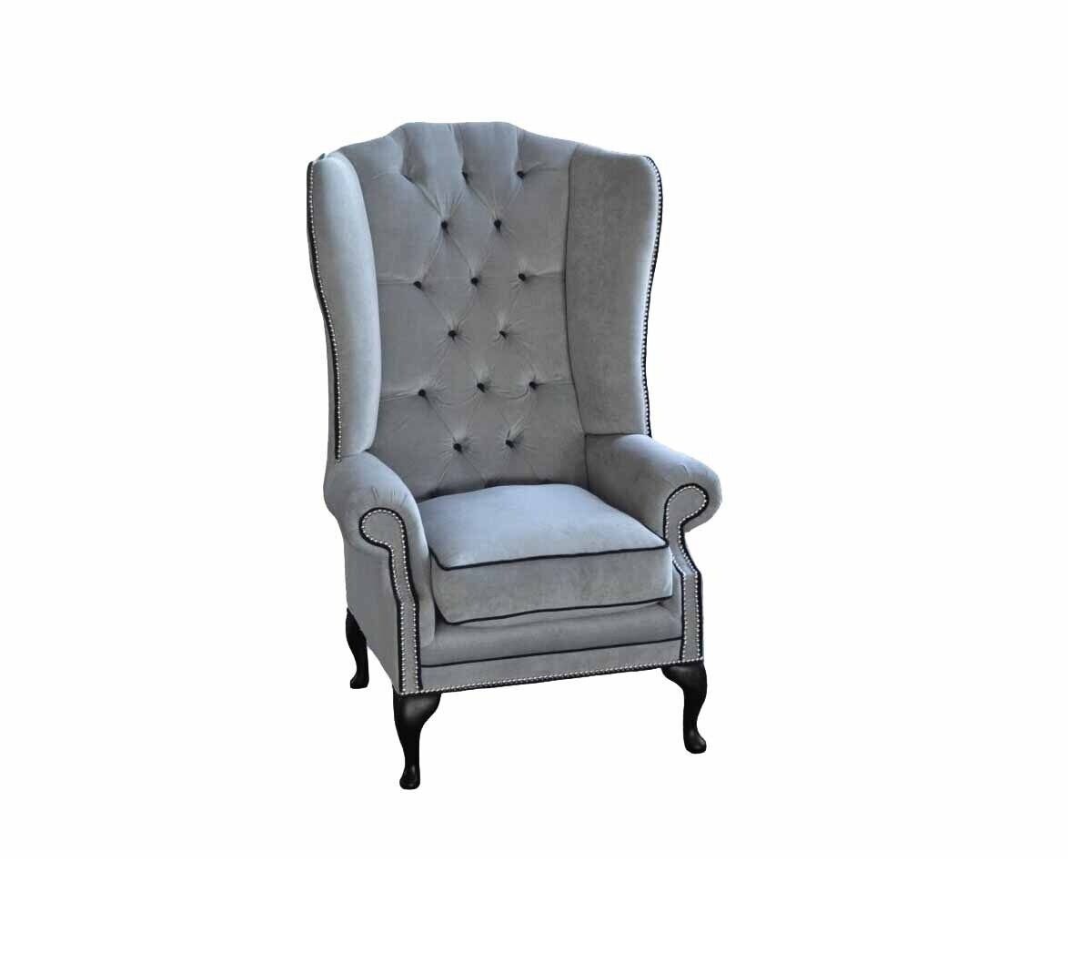 JVmoebel Ohrensessel Ohrensessel Chesterfield 1 Sitzer Sessel Textil Polster Sofa Couch Neu, Made In Europe
