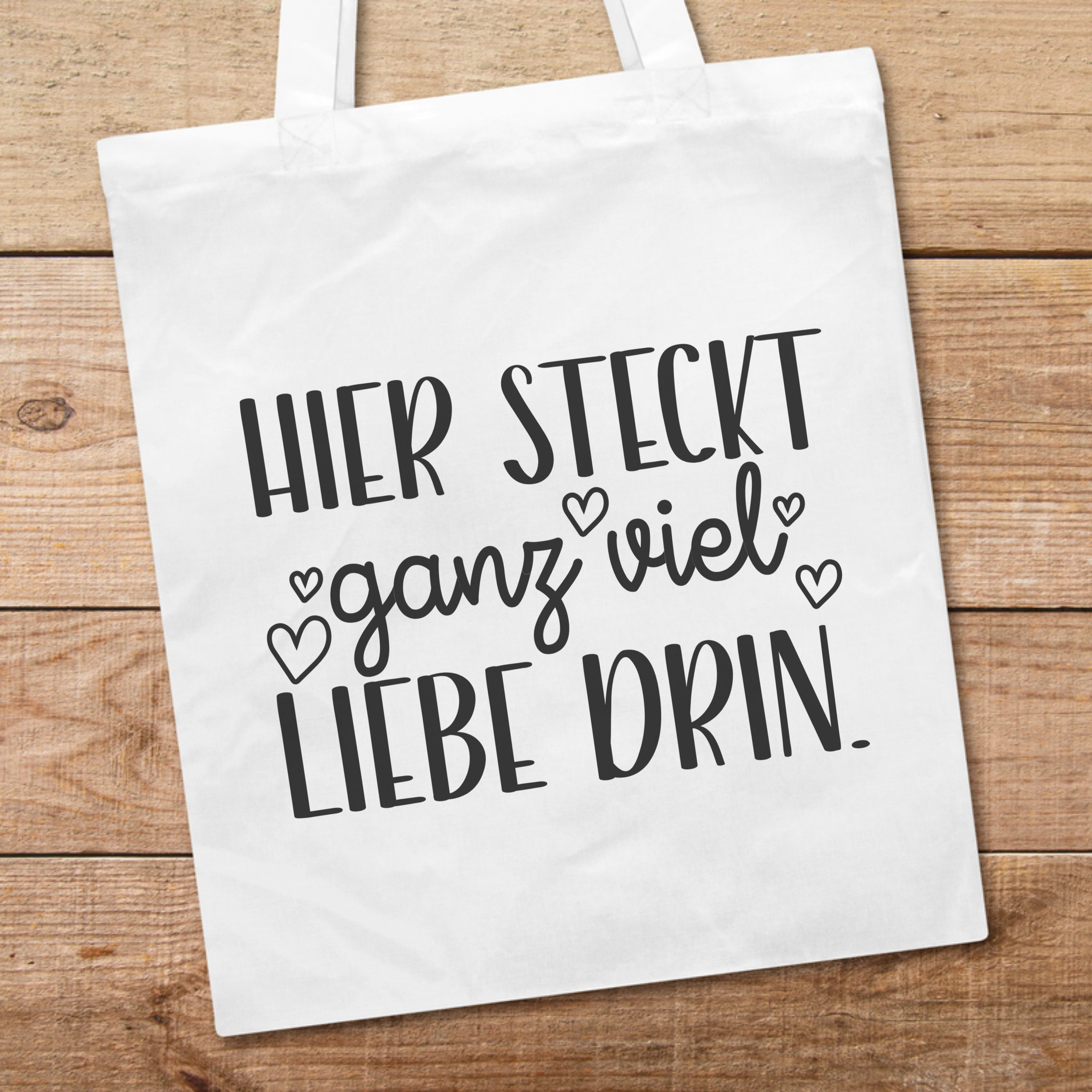 PhotoFancy Tragetasche mit Spruch 'Ganz viel Liebe' - Stoffbeutel, mit lustigem Spruch
