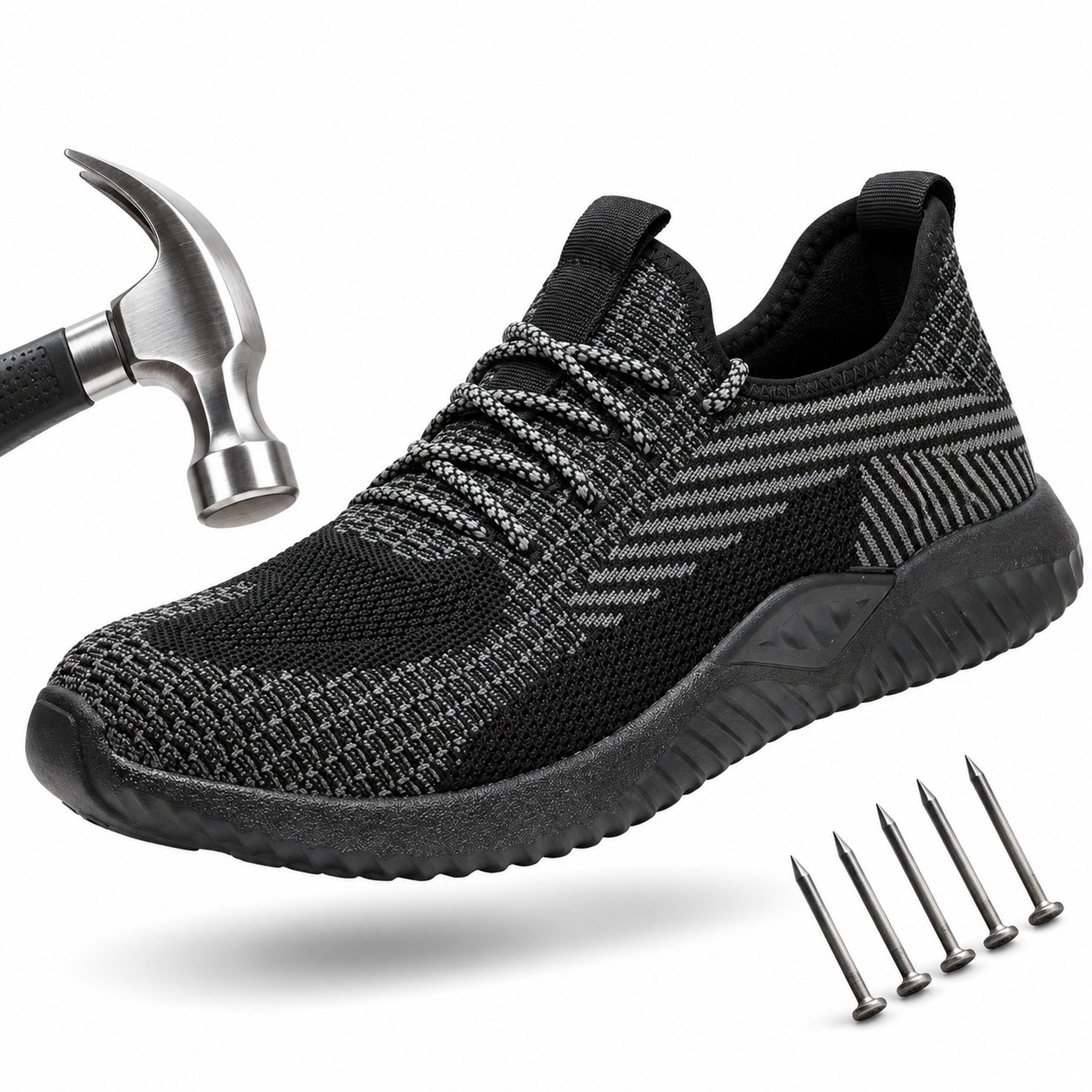 ARMORAX Arbeitsschuhe Damen Herren mit Stahlkappe, Mesh-Sneaker Sicherheitsschuh mit Stahlkappe