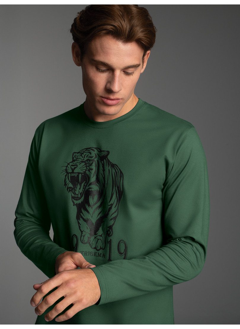 Trigema Longsleeve TRIGEMA Langarmshirt mit großem Tiger-Printmotiv (1-tlg) günstig online kaufen