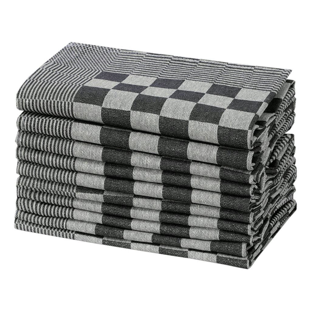 Schwarz Handtuch Weiß Stk Baumwolle Geschirrtücher 10 vidaXL cm und 50x70