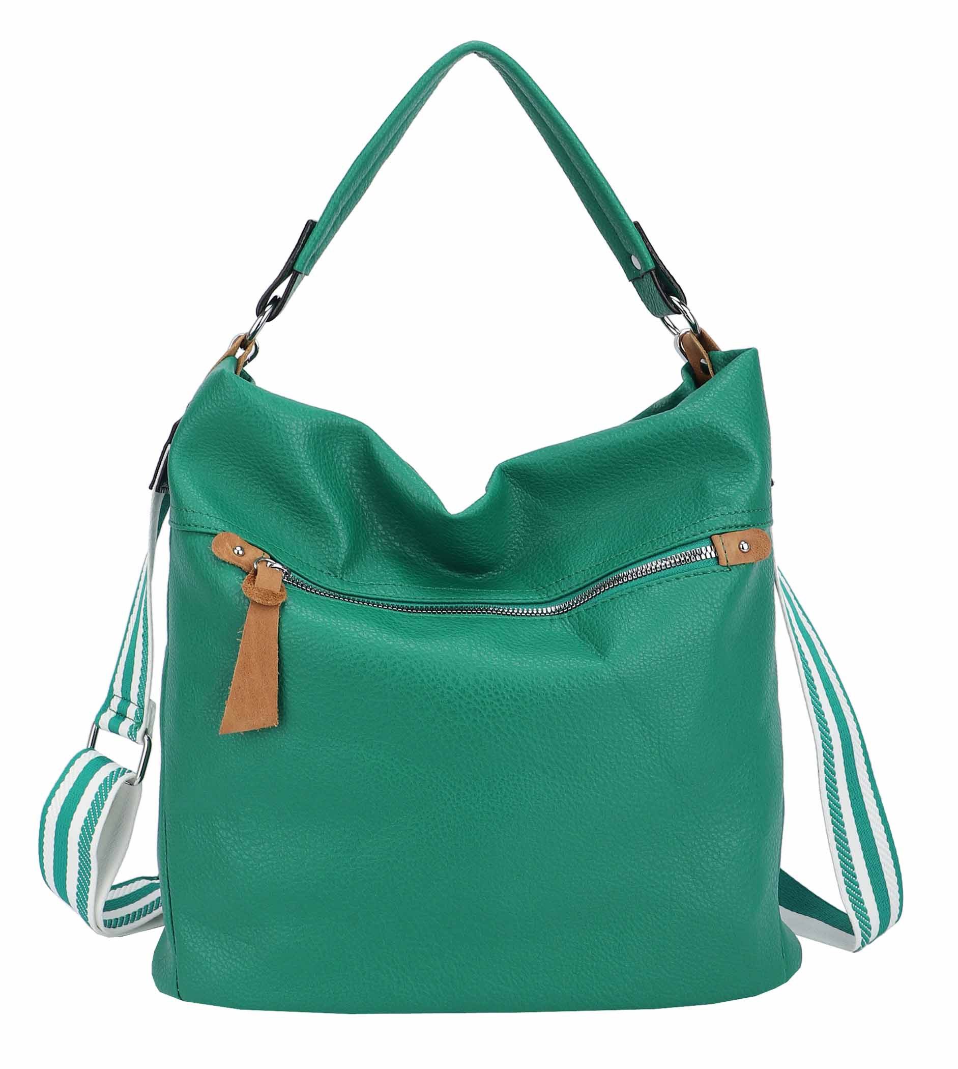 ITALYSHOP24 Schultertasche XL Damen Tasche Shopper Hobo-Bag Schultertasche, ein Leichtgewicht, als Handtasche, Henkeltasche tragbar