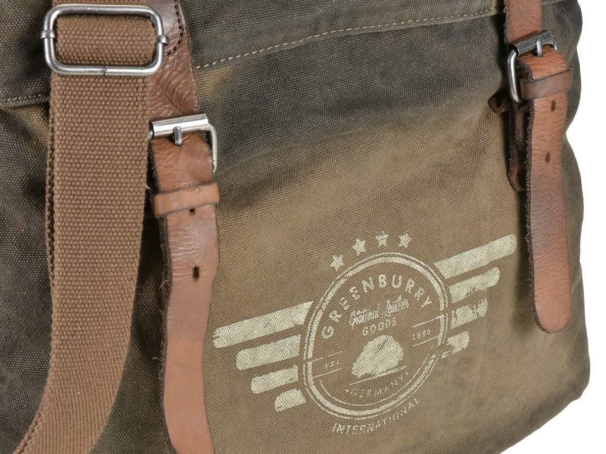 Greenburry Shopper Aviator, Handtasche Damen, Umhängetasche aus 16oz Canvas, used Look