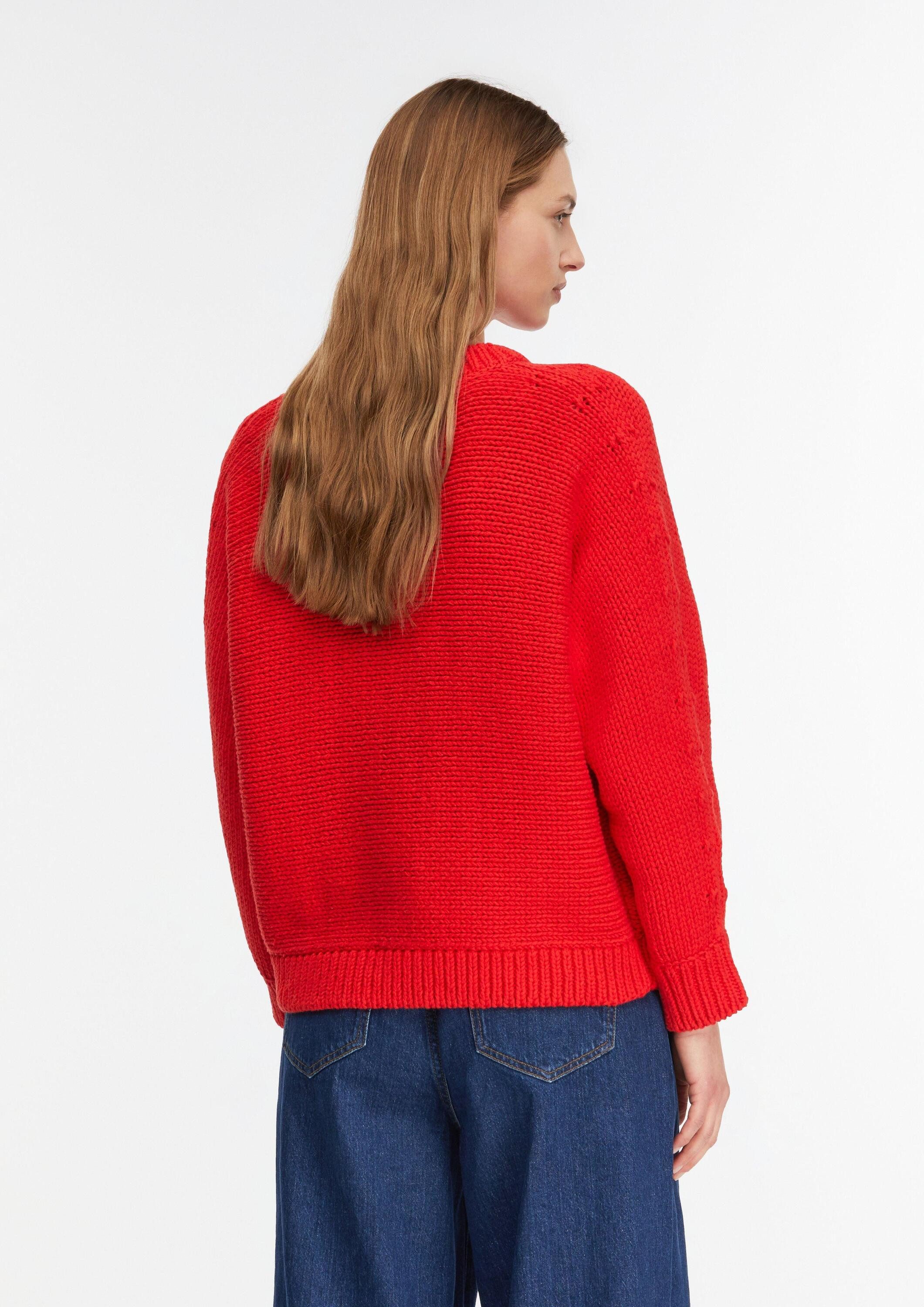 comma Longpullover Strickpullover Oversize-Strickpullover mit Artwork