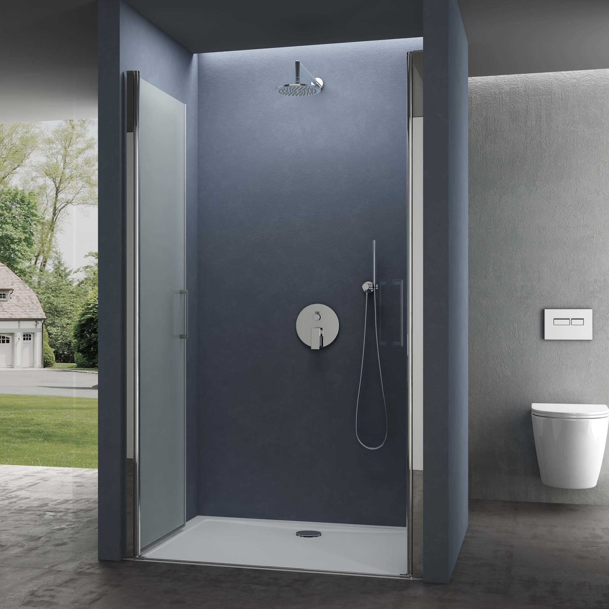 doporro Shower Pivot Door, Shower Door, Niche Door, Shower Enclosure, Shower Cabin Teramo24, 140x195 cm
