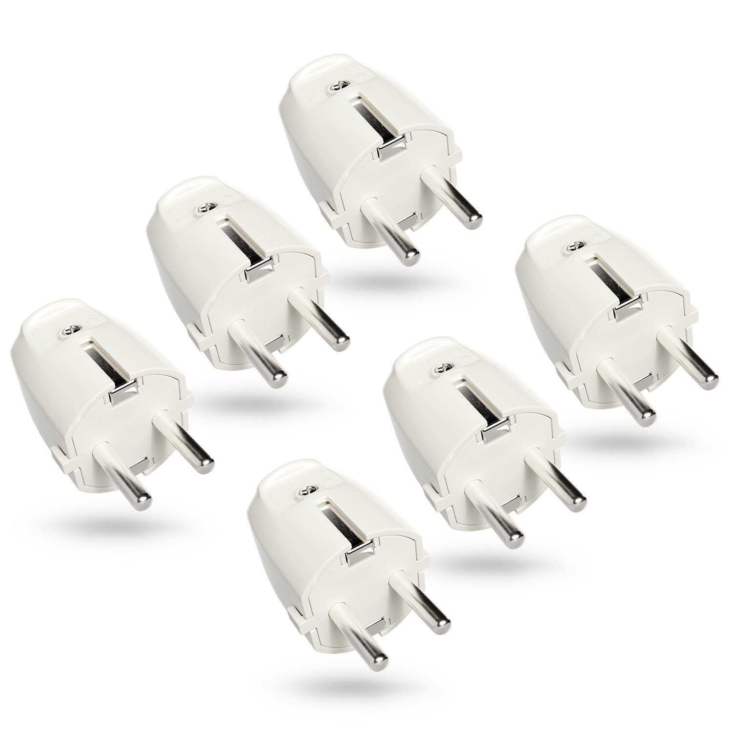 greate. Schuko-Stecker 6x Schutzkontakt Stecker - Schutzkontaktstecker - IP20 Schuko Stecker, (1-St)