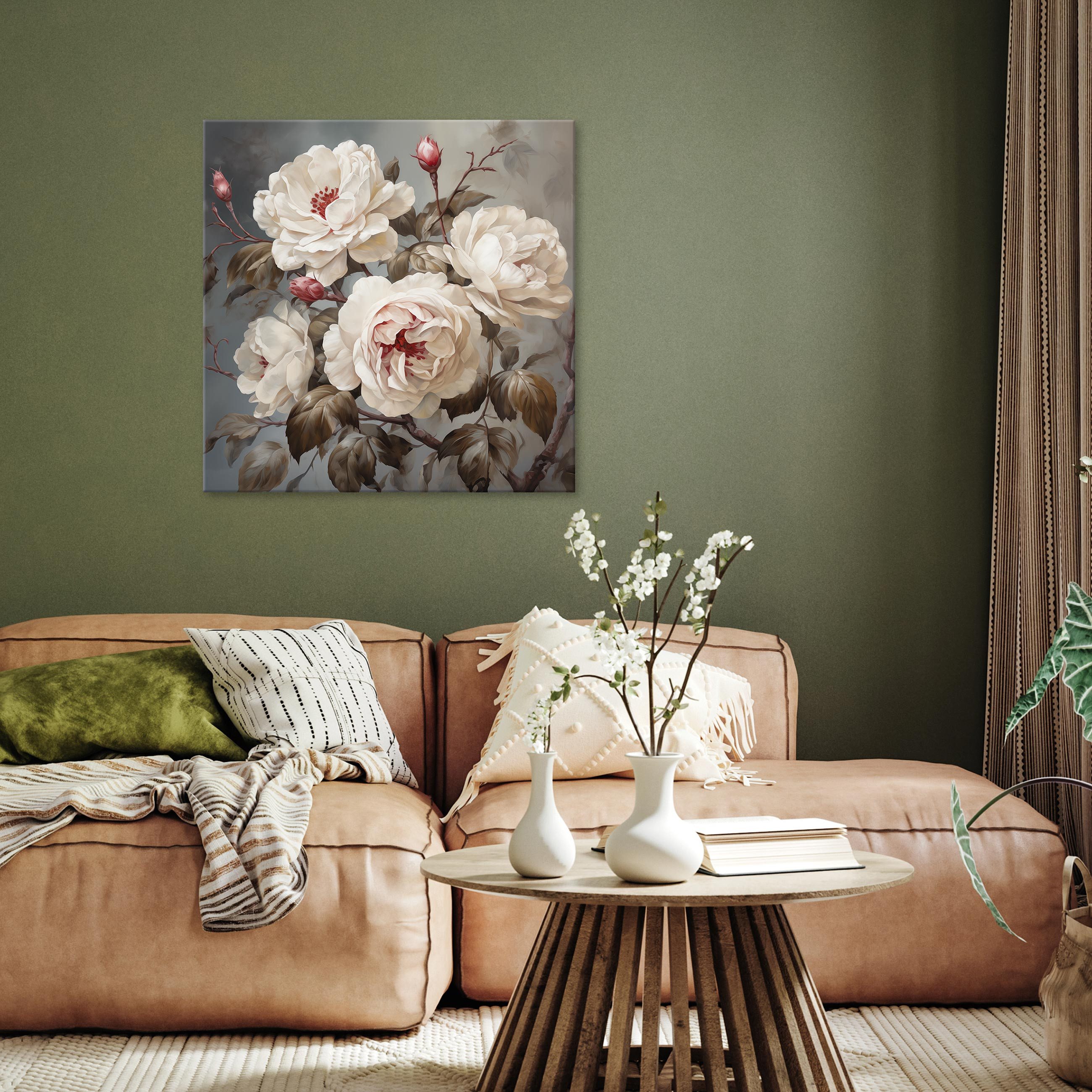 Wallarena Leinwandbild Schlafzimmer Blumen Pfingstrosen Wandbild Wand Deko günstig online kaufen
