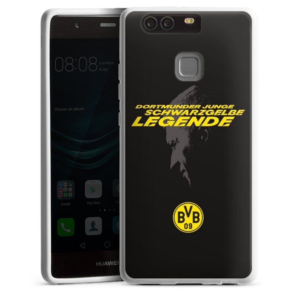 DeinDesign Handyhülle Marco Reus Borussia Dortmund BVB Danke Marco Schwarzgelbe Legende, Huawei P9 Silikon Hülle Bumper Case Handy Schutzhülle Smartphone Cover