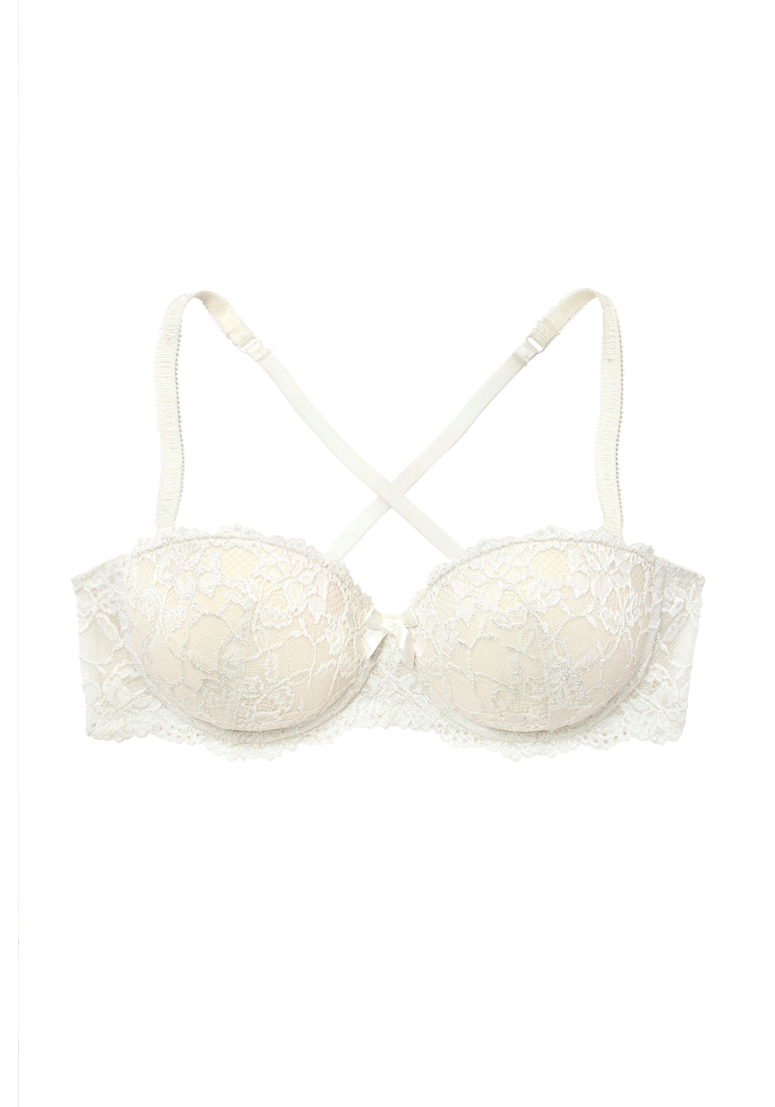 Vivance by Lascana Balconette-BH, Dirndl-BH, trägerloser BH, Push-up-BH mit abnehmbaren Trägern & edler Spitze, Dessous – Bild 3 von 5