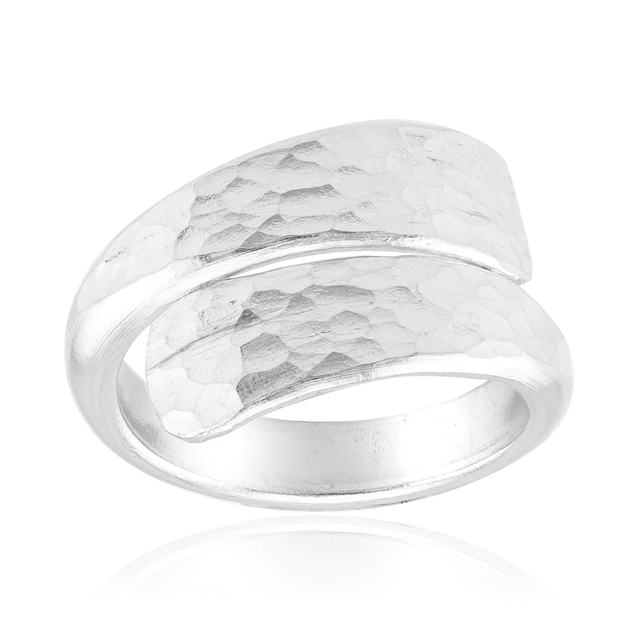 Silberring Ring Sterlingsilber 925, breit gehämmert, unisex, Nan Kollektion