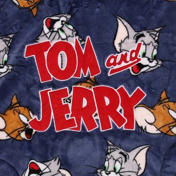 Sarcia.eu Morgenmantel Tom und Jerry Damen-Sweatshirt/Bademantel mit Kapuze, dunkelblau XS-S