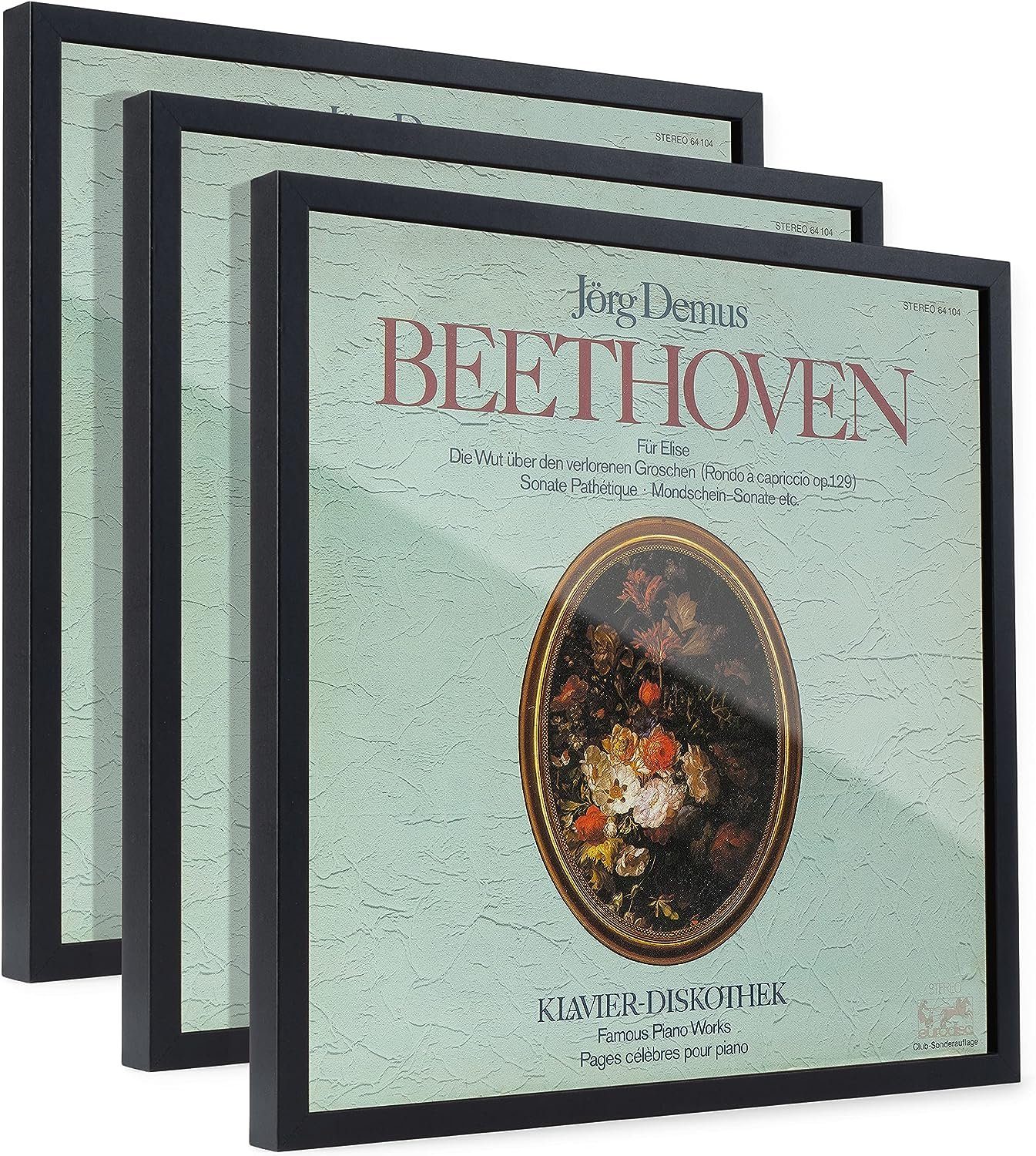 draadwerk® Bilderrahmen-Set Schallplatten Rahmen Wand, 3x Schallplattenrahm günstig online kaufen