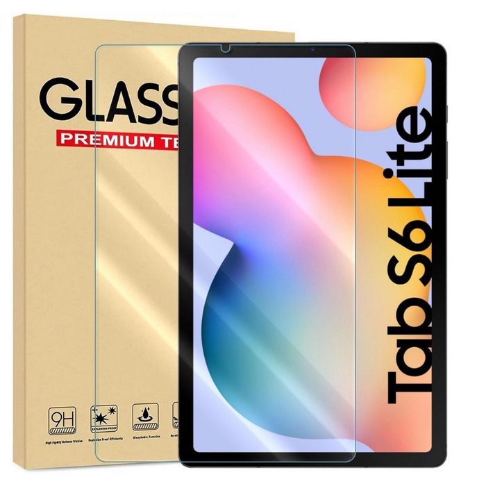 Numerva Schutzfolie Panzer Folie für Samsung Galaxy Tab S6 Lite 2020 (Schutzfolie 1x Schutzfolie 2x Reinigungstücher) Tablet Display Schutzglas Folie Echt Glas Folie 9H