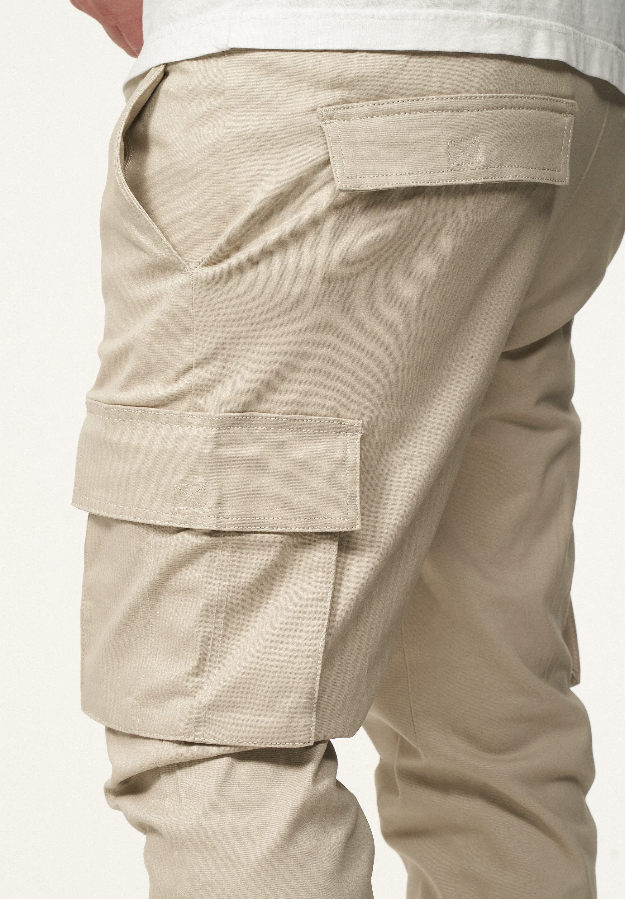 DAILY COTTON Cargohose als Stoffhose mit Cargo Taschen - Freizeithose Herren Jogger-Hose Jeans mit Gummibund & Tunnelzug Pants – Bild 4 von 5