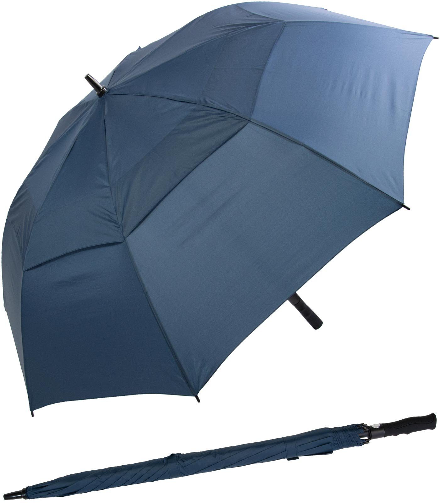 Impliva Stockregenschirm Falcone® XXL Golfschirm mit Glasfibergestell, innovatives Design mit Auf-Automatik