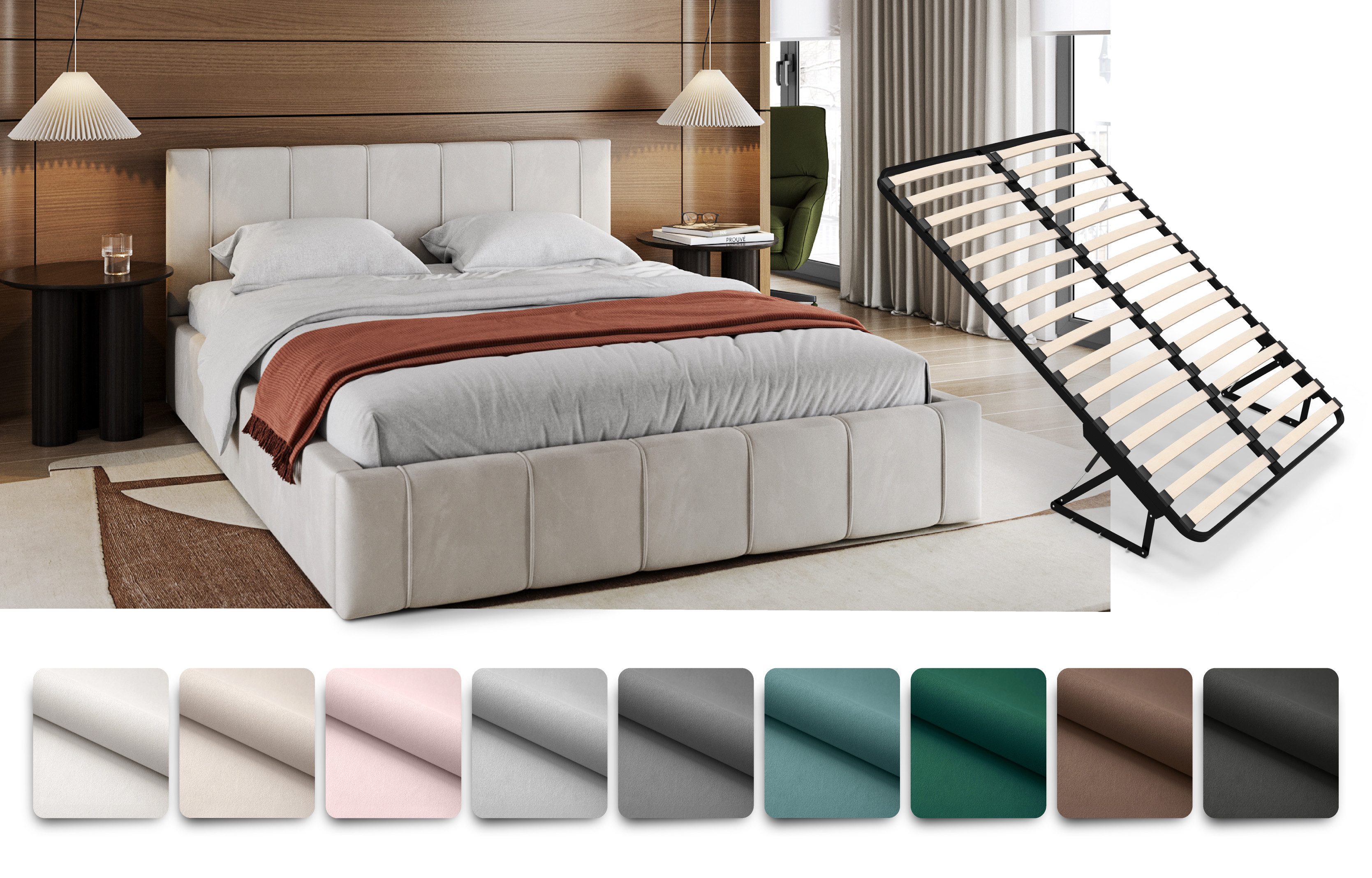 FDM Polsterbett FLORIDA Bettgestell 90x200, 120x200, günstig online kaufen