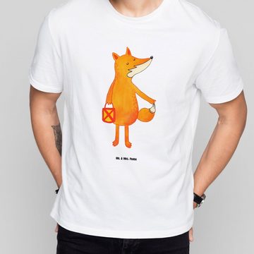 Mr. & Mrs. Panda T-Shirt Fuchs Laterne - Weiß - Geschenk, Tshirt, Sankt Martin, Füchse, Damen, (1-tlg)