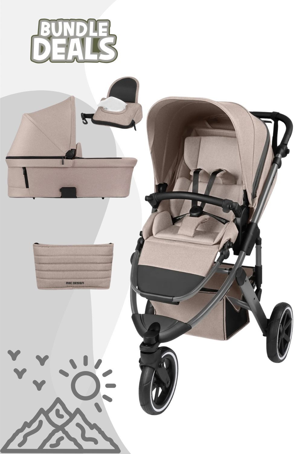 ABC Design Kombi-Kinderwagen Salsa 5 Run Sportkinderwagen im Set inkl. Babywanne
