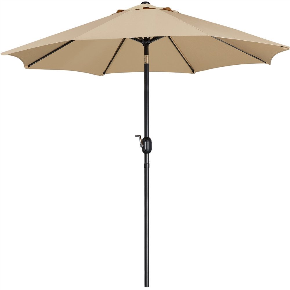 Yaheetech Sonnenschirm ∅ 222,5/261/294/326,5 cm, Gartenschirm mit Kurbel, Neigbar, UV Schutz 50+