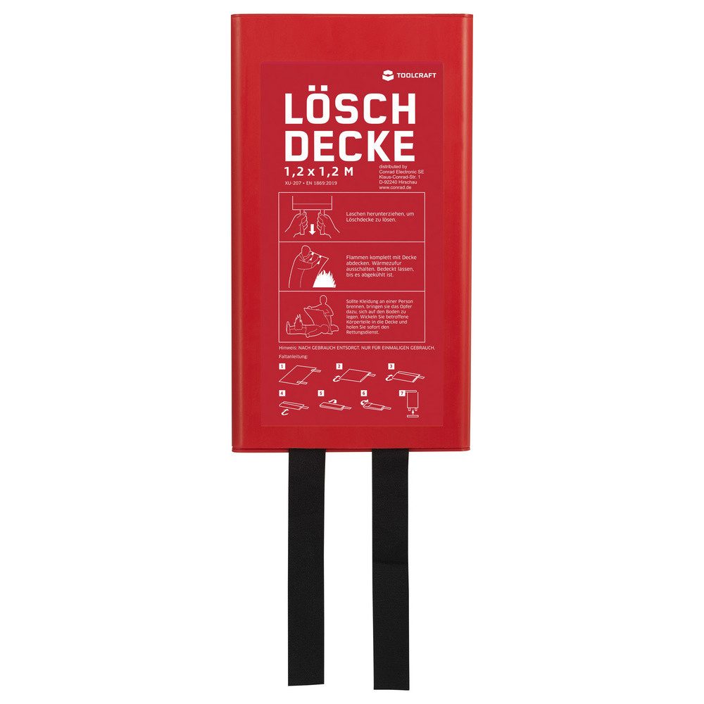 TOOLCRAFT Löschdecke TOOLCRAFT TO-10307442 Löschdecke mit Montagebox 120 cm x 120 cm, 120.00x120.00 cm