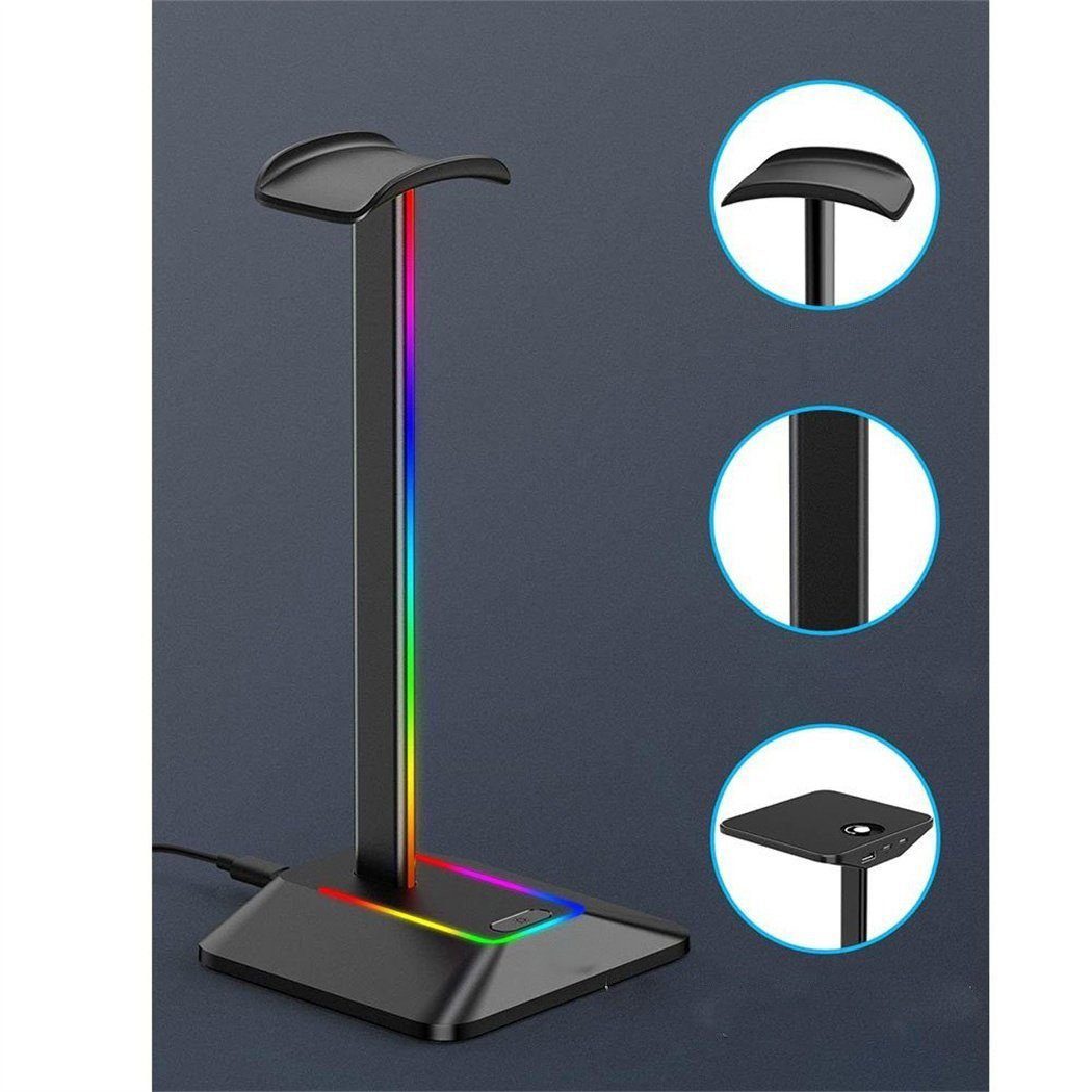Kopfhörerständer, RGB-Beleuchtung, DAYUT mit Farbenfroher Kopfhörerständer, (1-tlg) Ladeanschluss