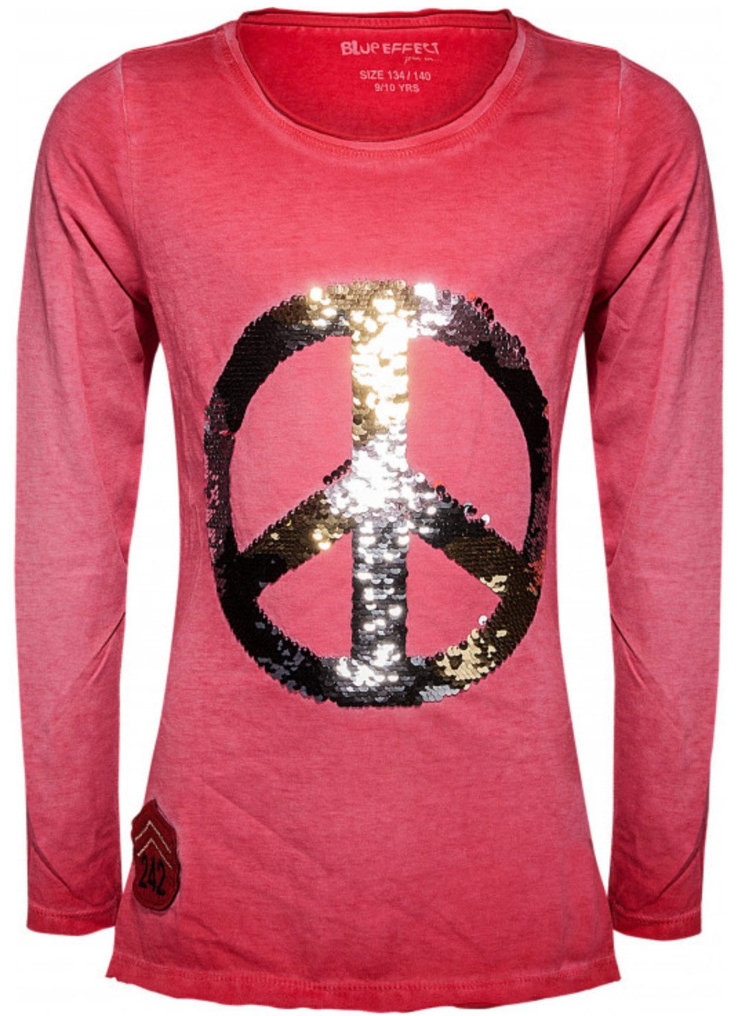 BLUE EFFECT Langarmshirt Mädchen Langarmshirt mit Paillettenmotiv Baumwolle Stretch