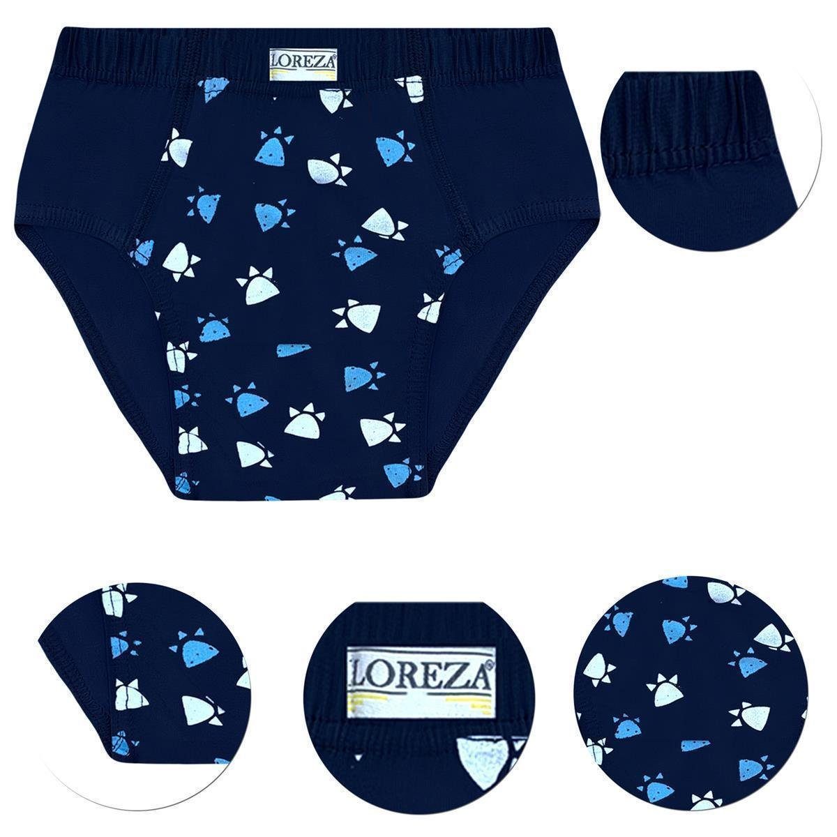 LOREZA Slip 10er Set Jungen Slips - Dino- Bunt (Set, 10-St)