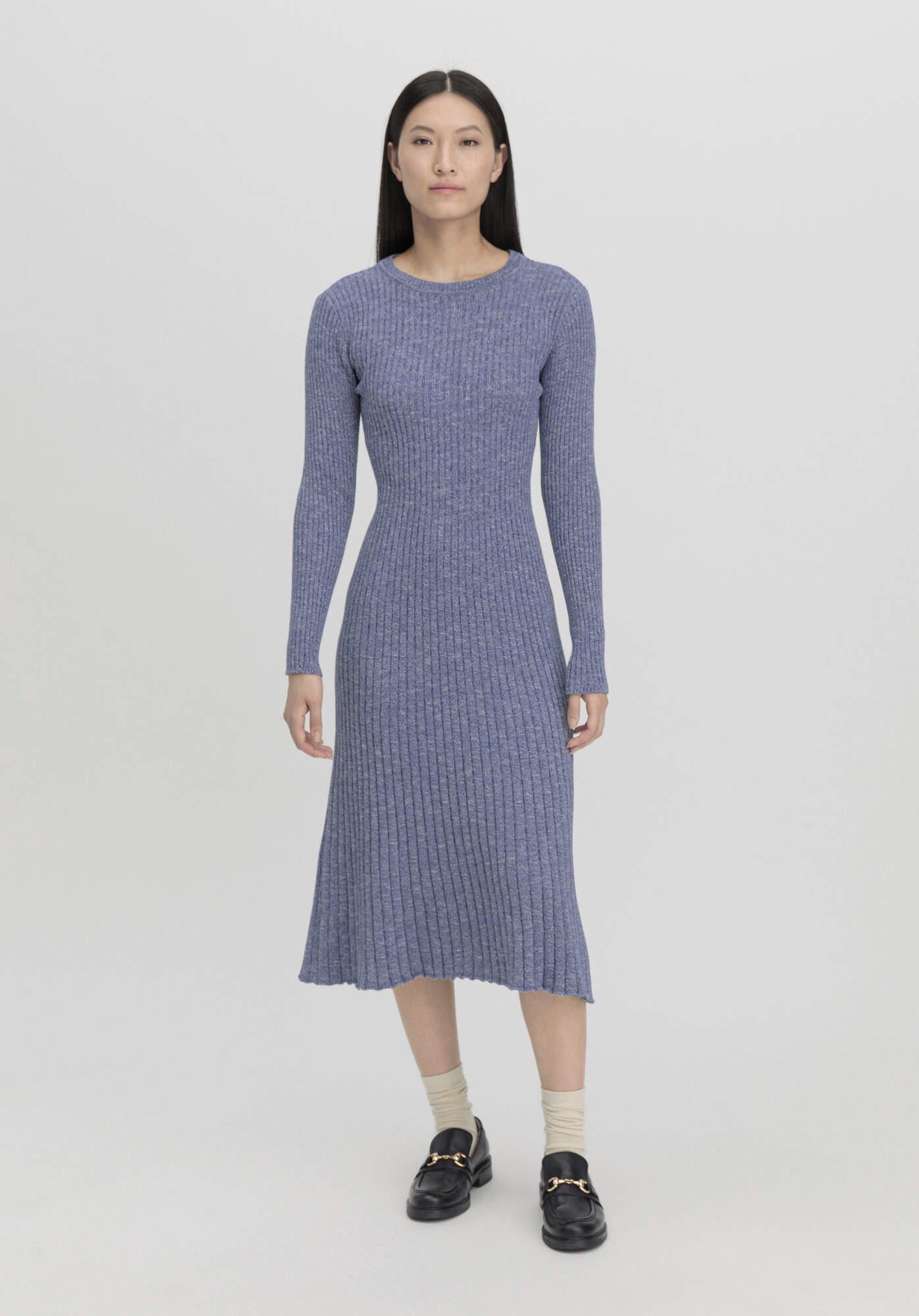 Hessnatur Strickkleid Strickkleid Midi Slim (1-tlg) günstig online kaufen