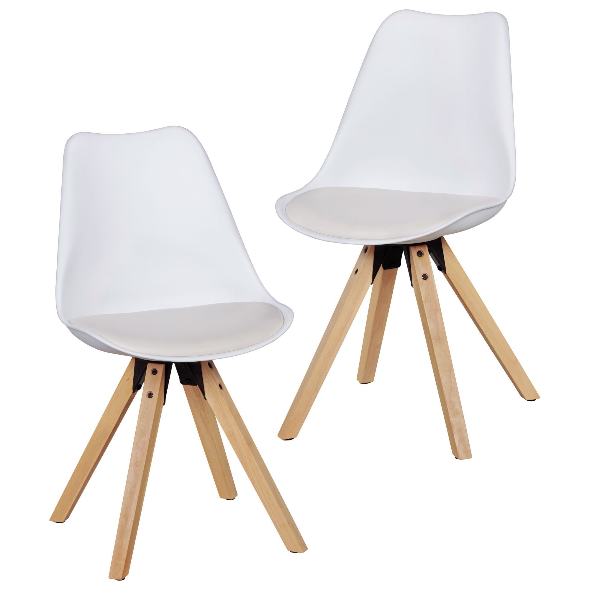 6x Design Stühle Weiß/Schwarz Esszimmer Stuhl Kunststoff Skandinavisch en.casa 