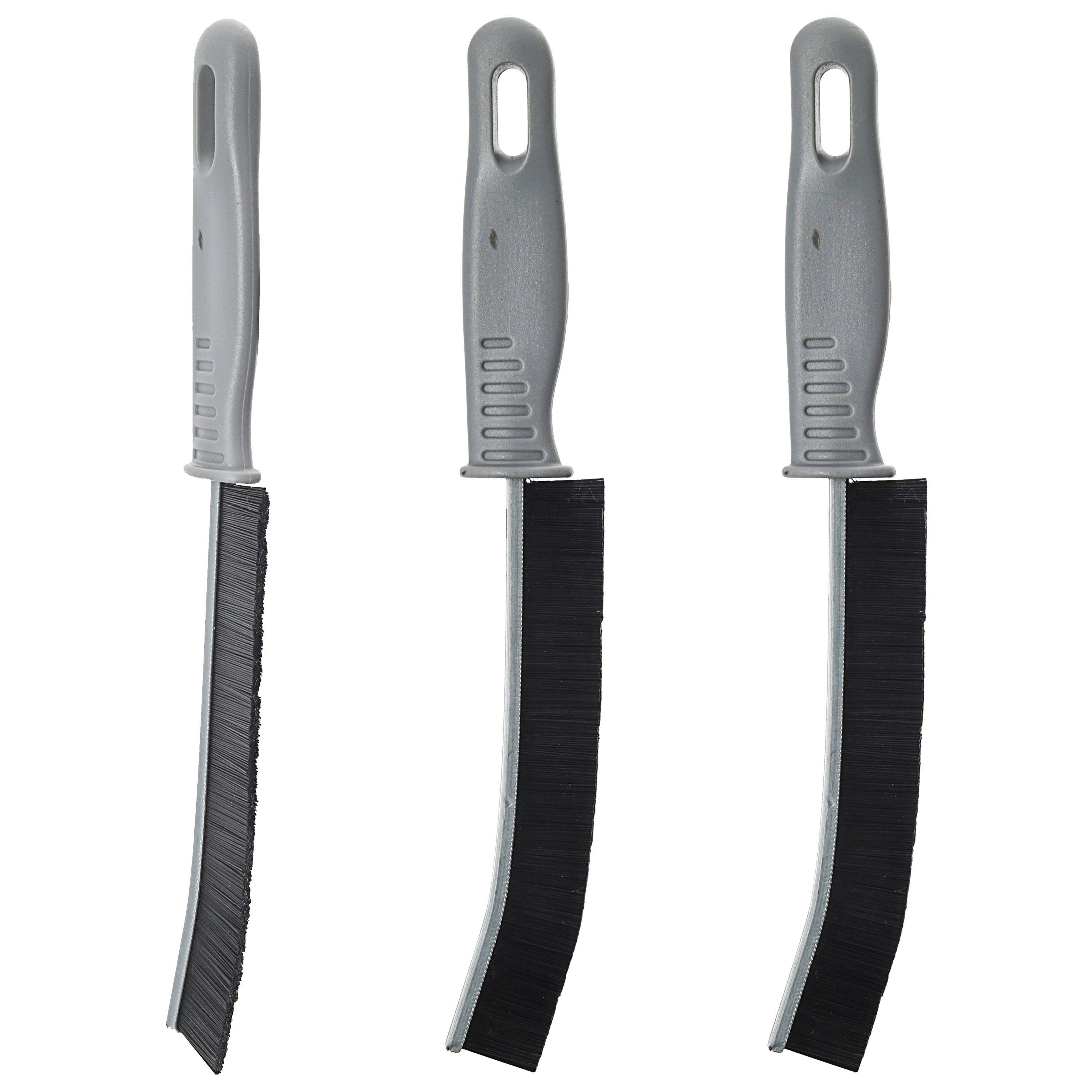 CEPEWA Fugenbürste Fugenbürste 3er Set Kunststoff Edelstahl 22x2x1cm Bürste Bad Küche, (3-tlg)