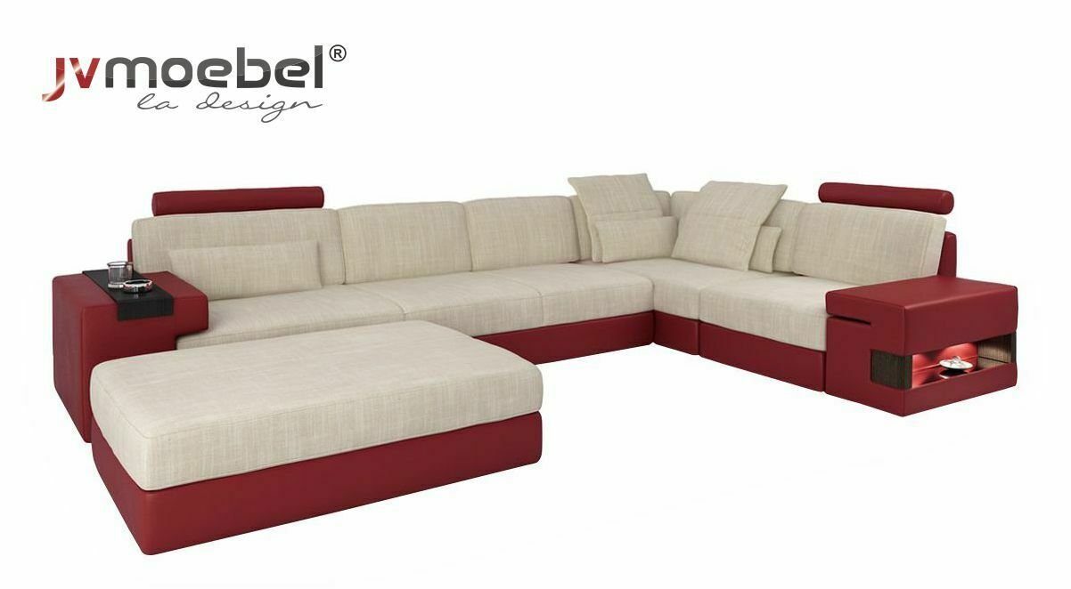 JVmoebel Ecksofa, Moderne Sofa Ecke Set L-Form gepolsterte Sofas Couchen Couch Hocker