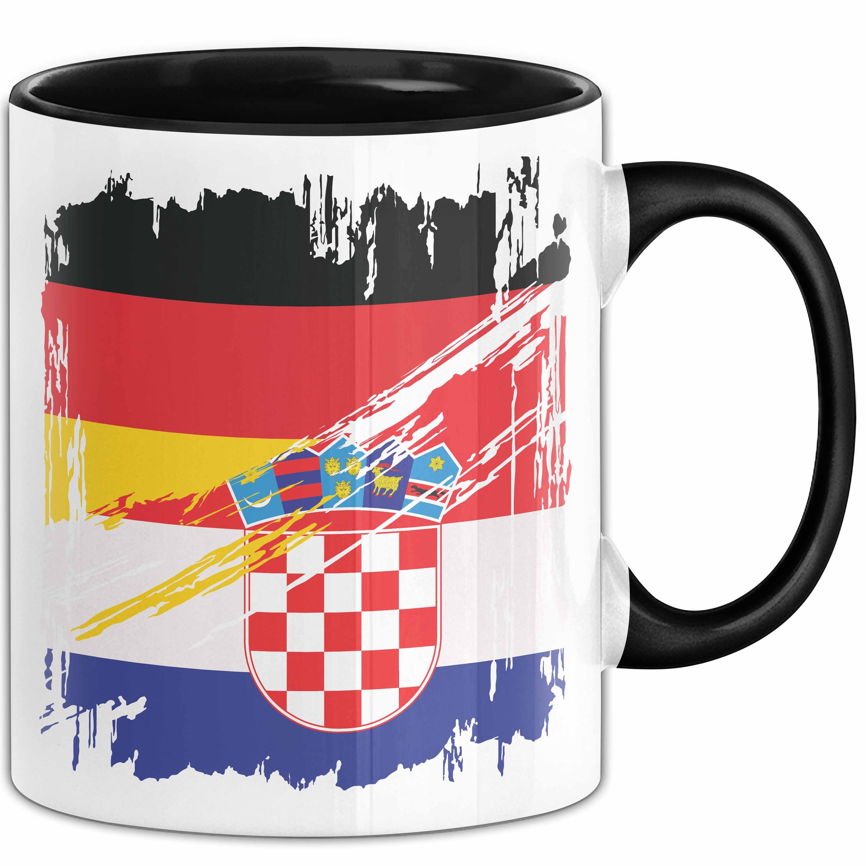 Trendation Tasse Kroatien Deutschland Flagge Halb Deutscher Halb Kroate Fußball Germany