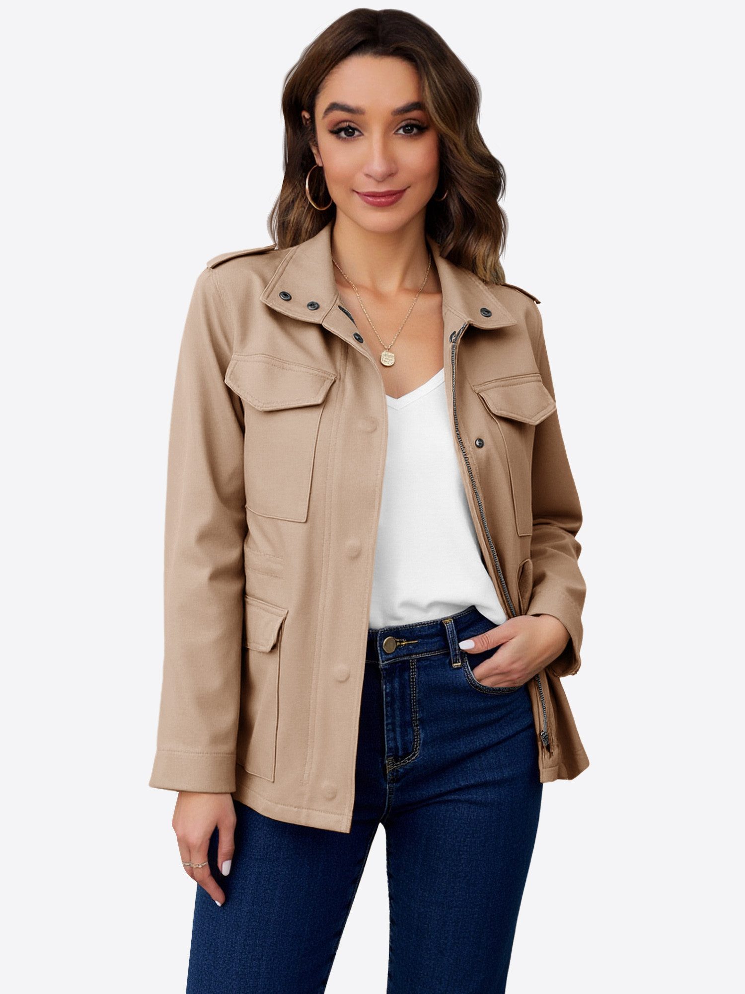 Imily Bela Kurzmantel Damen Freizeitjacke (Packung, 1-tlg., 1per-Pack) Baum günstig online kaufen