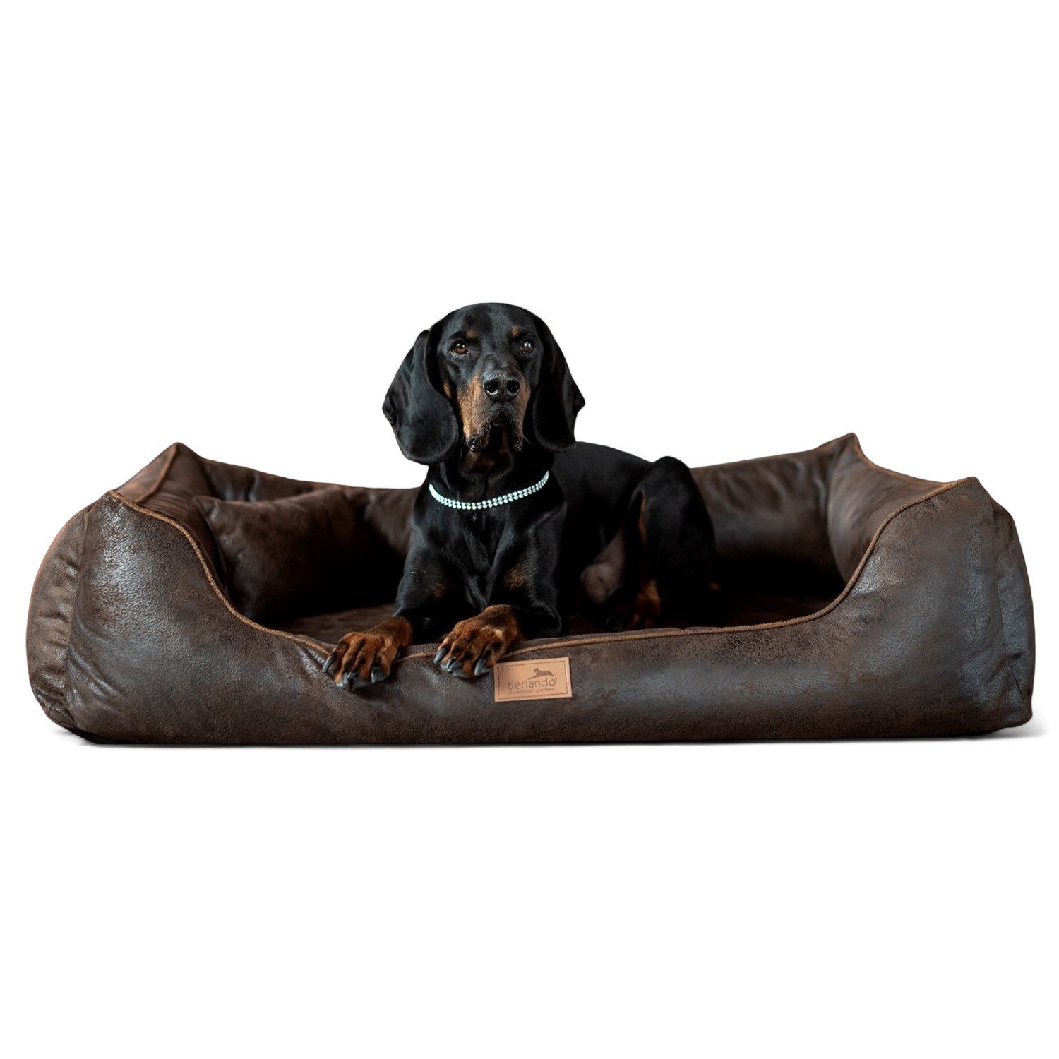 tierlando® Tierbett Orthopädisches Hundebett ALBERTO ORTHO Velours Vintage